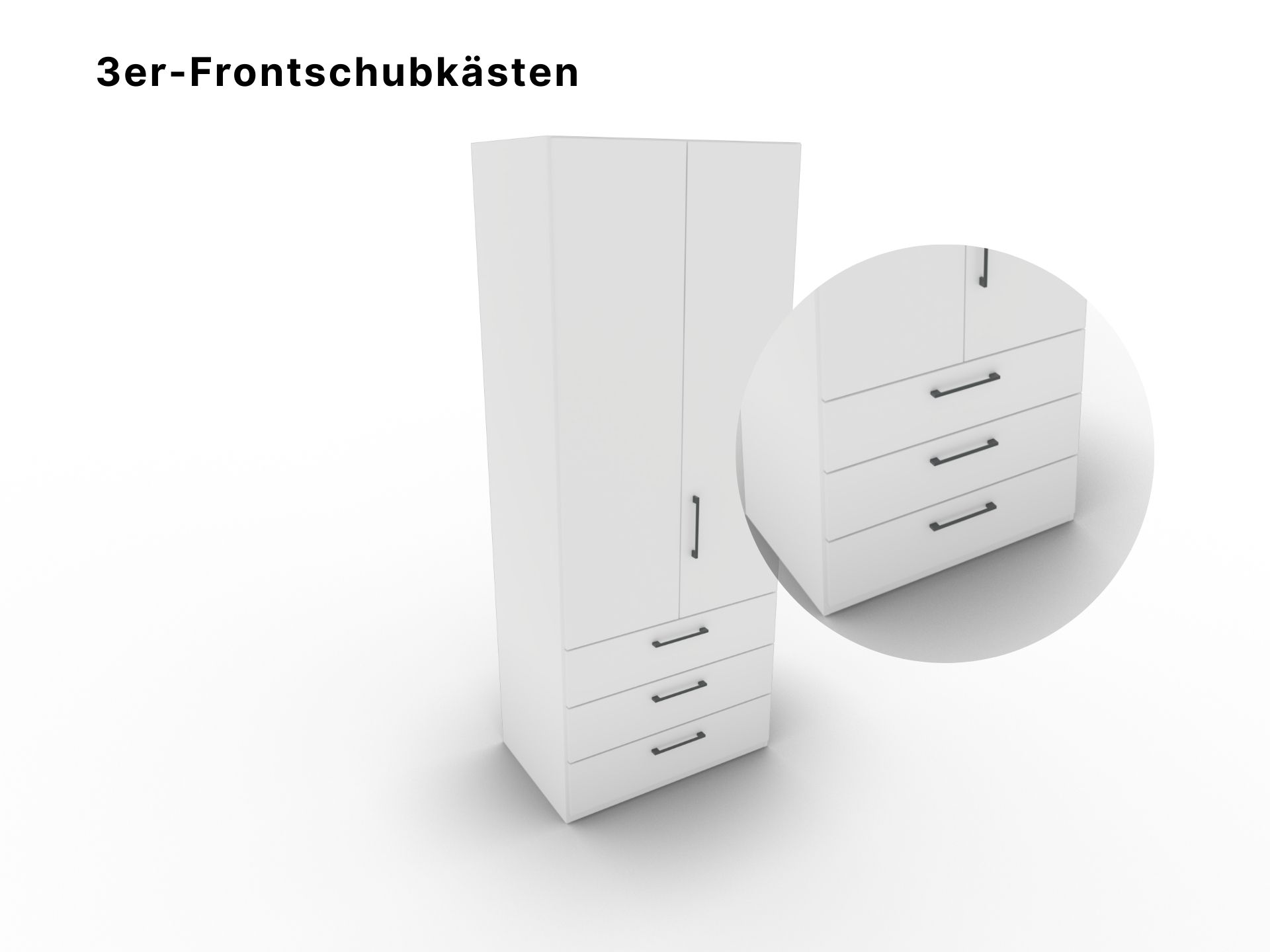 Disselkamp 3er Frontschubkasten Produktbild Lack weiss