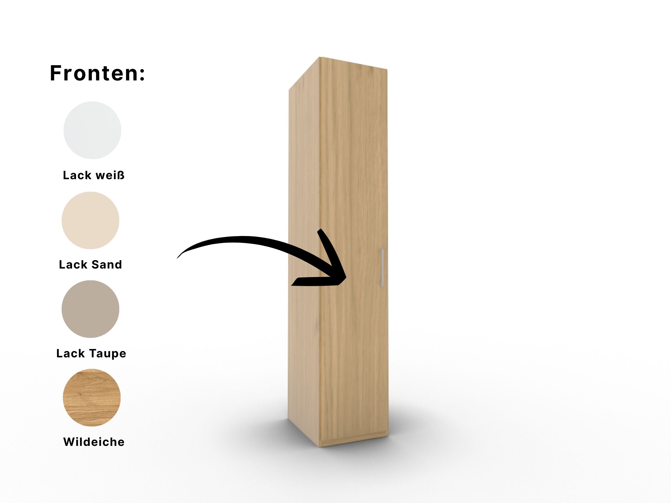 Disselkamp Comfort V Kleiderschrank Schrankfront 2 PG2_Wildeiche Akzente_1T