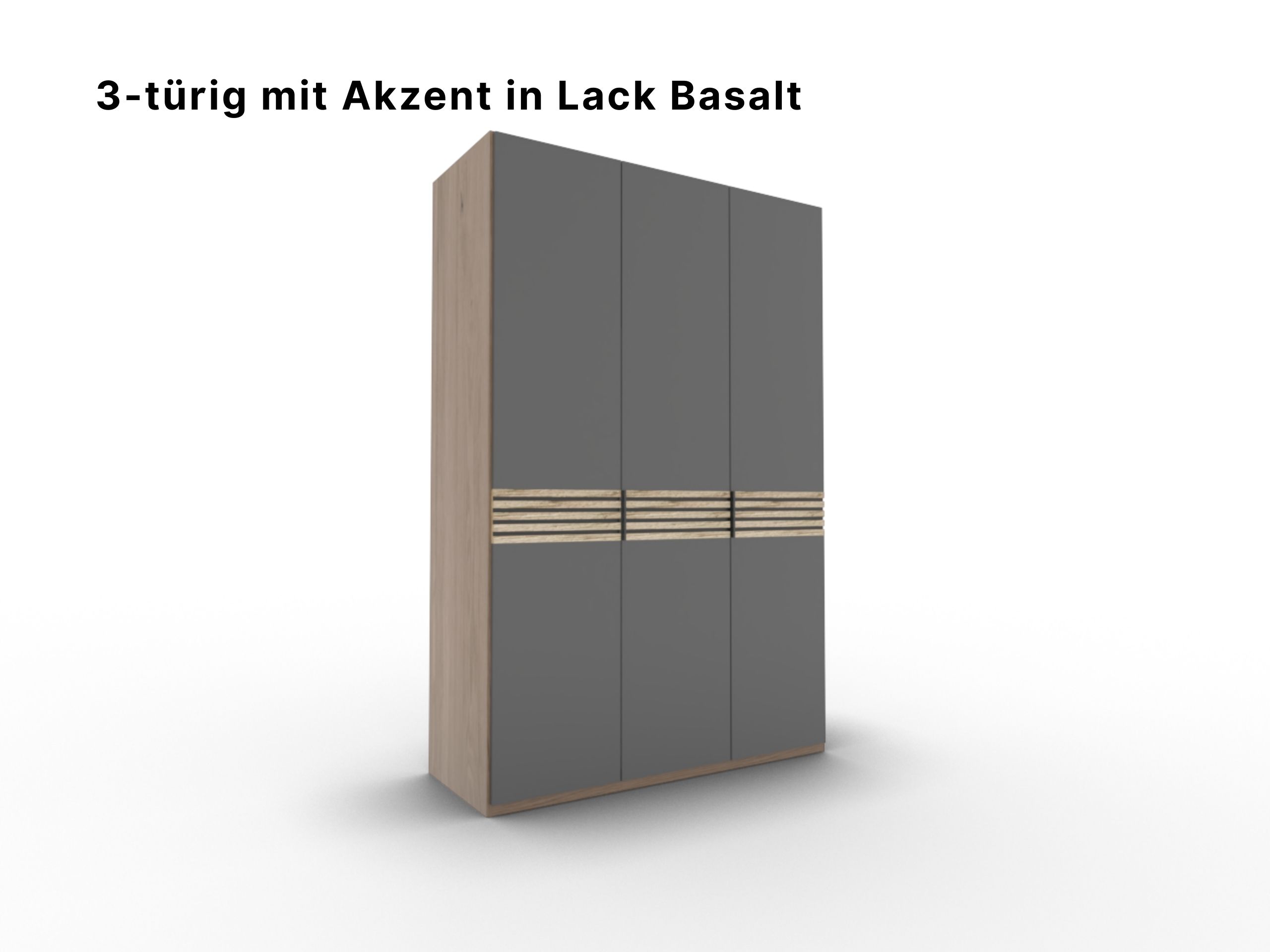 Disselkamp Cabrillo Schrankftont 3 3-tuerer Lack Basalt