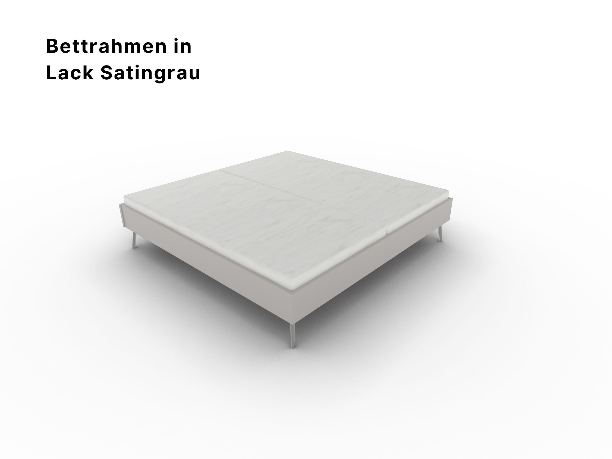 Disselkamp Bettensystem Futonbett Lack Satingrau Metalfuss Nickel