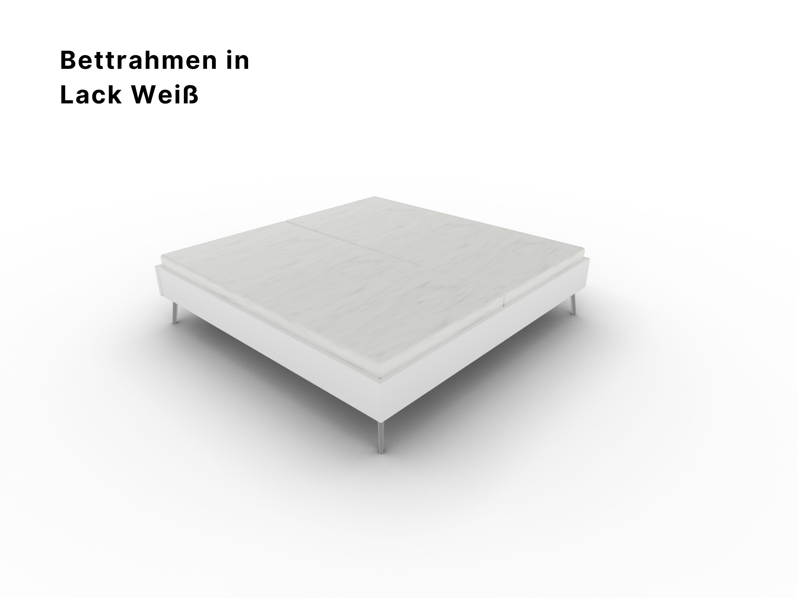 Disselkamp Bettensystem Futonbett Lack Weiss Metalfuss Nickel