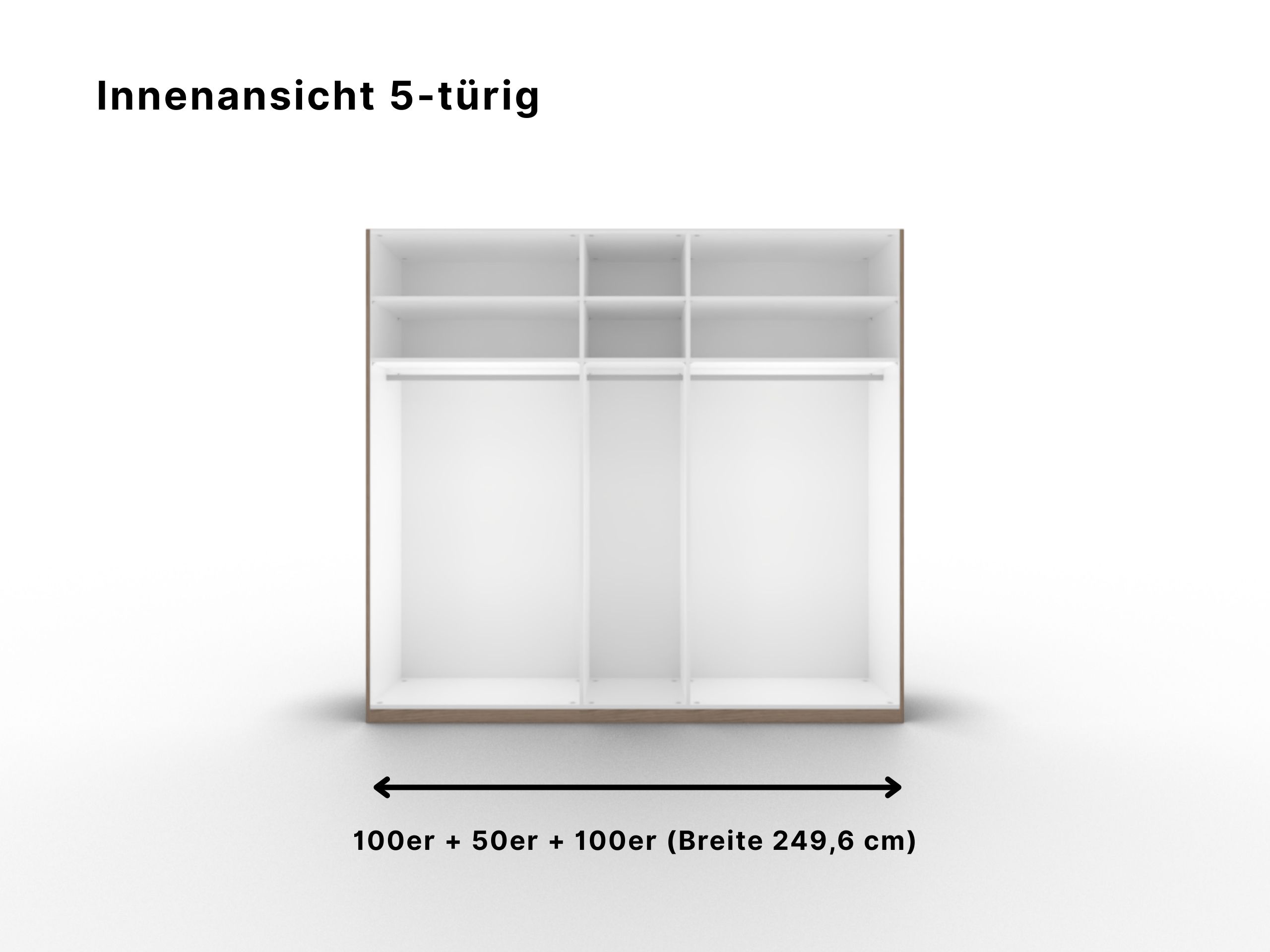 Disselkamp Cuneo Kleiderschrank Innenansicht 5-tuerig