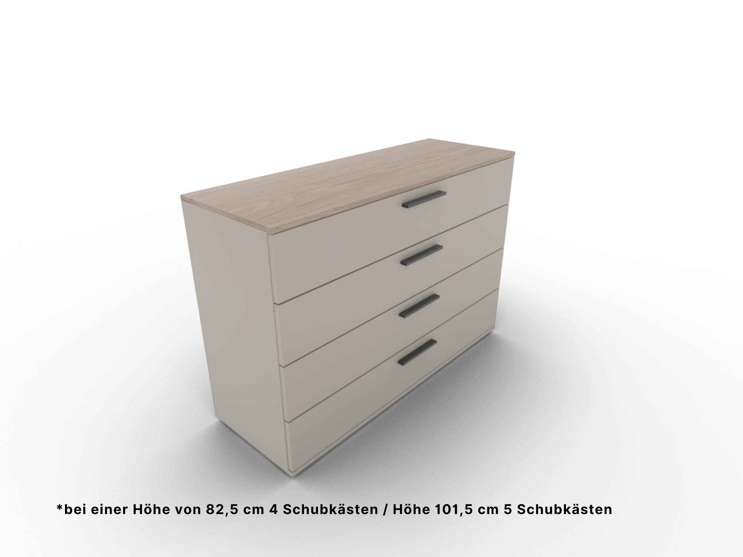 Disselkamp Cuneo Schubkastenkommode 120er U-Linie_Lack Basalt