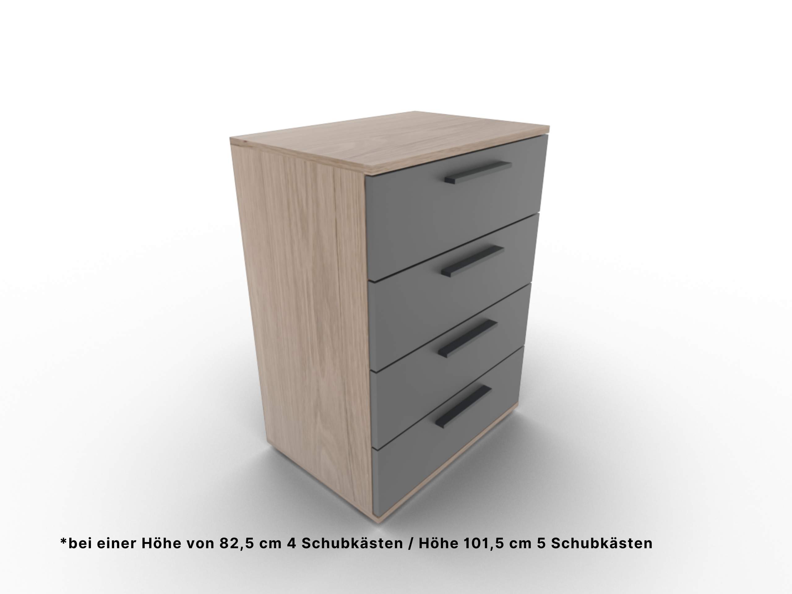 Disselkamp Cuneo Schubkastenkommode 60er O-Linie_Lack Basalt