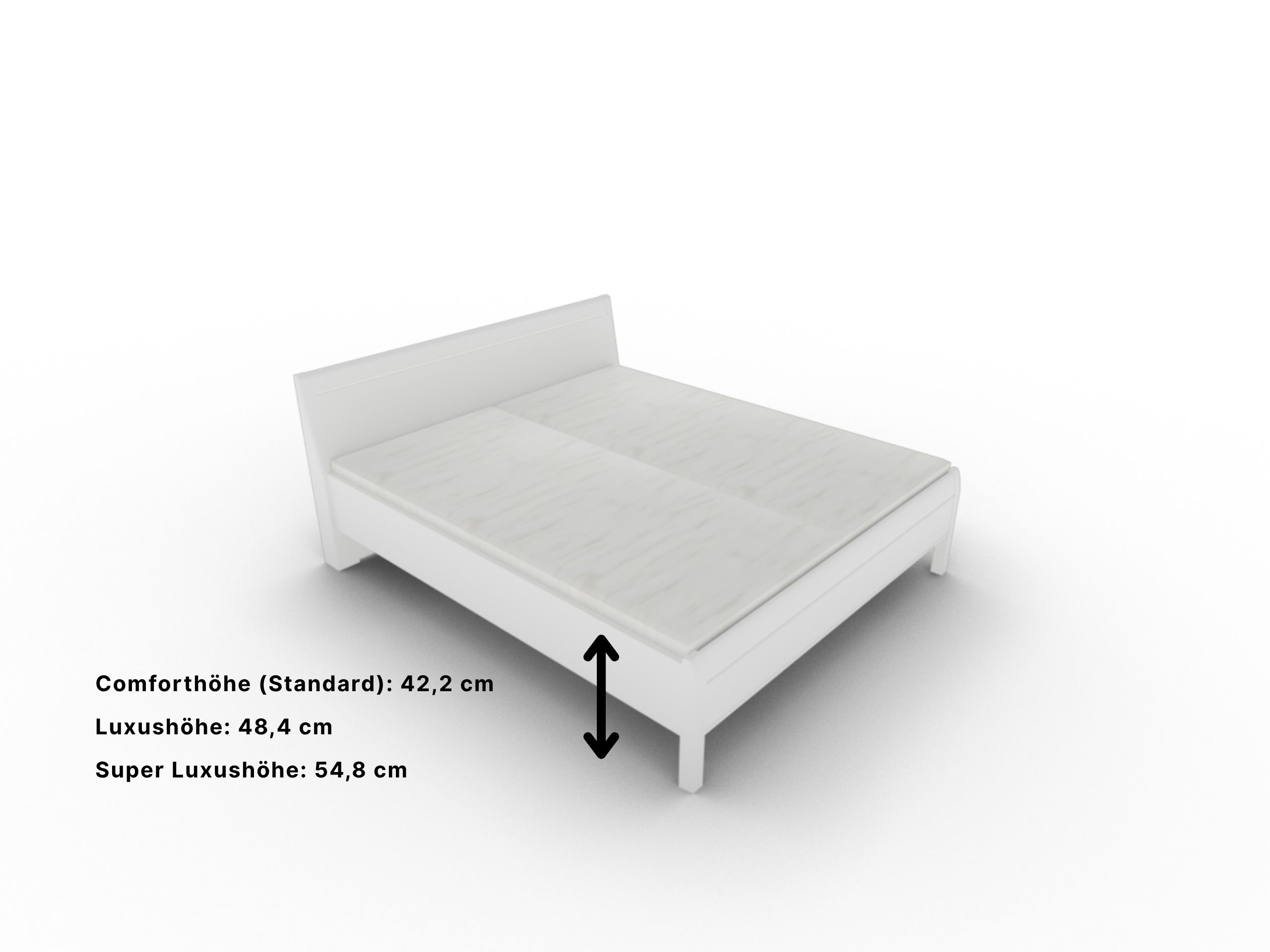 Disselkamp Doppelbett KT Rahmen_Lack Weiss_Bettseitenhoehe