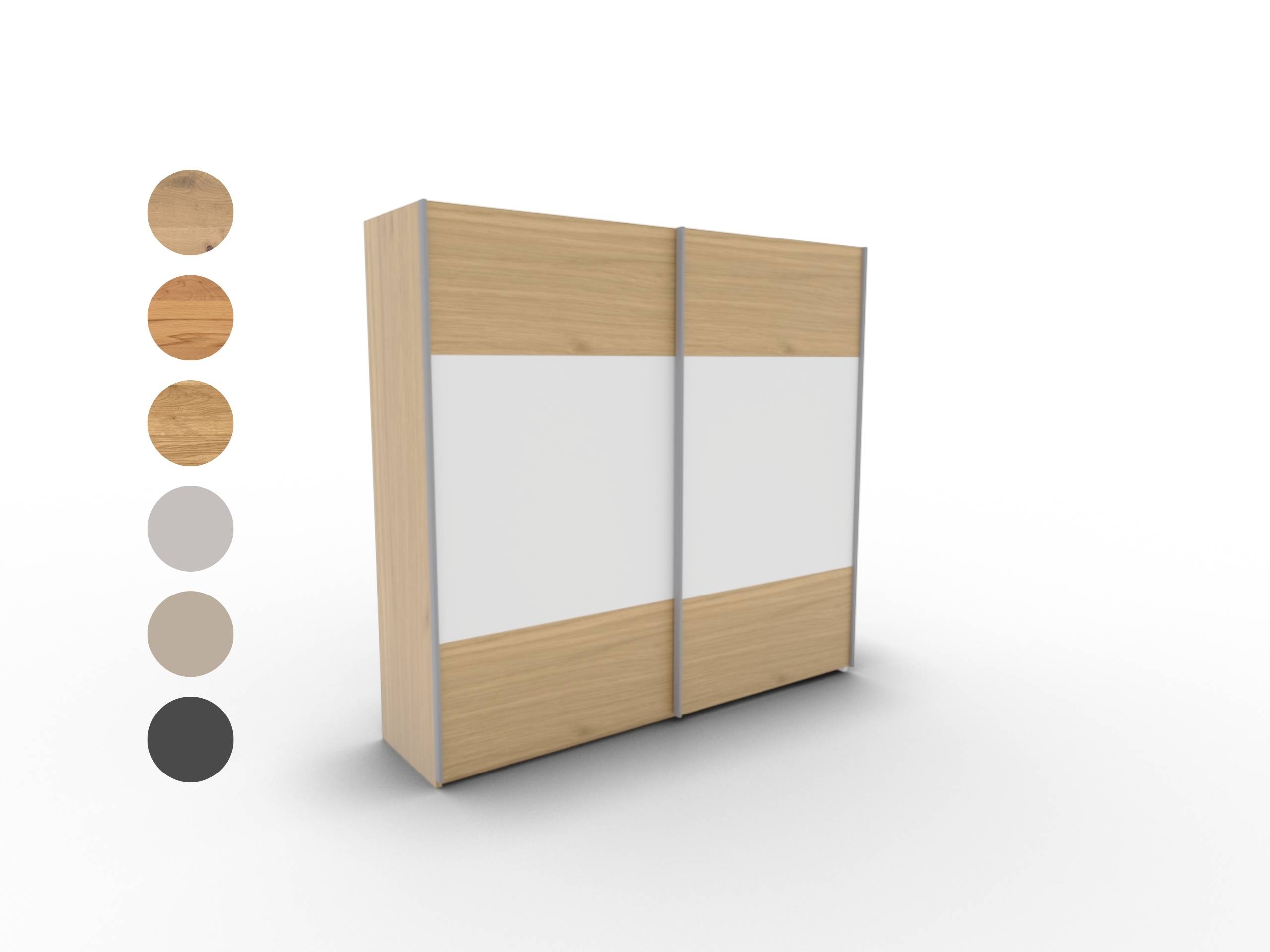 Disselkamp CD Studioline Schwebetuerenschrank Design 20 Lorpus und Front Wildeiche mit Elementen in Lack weiss PG2 Cover