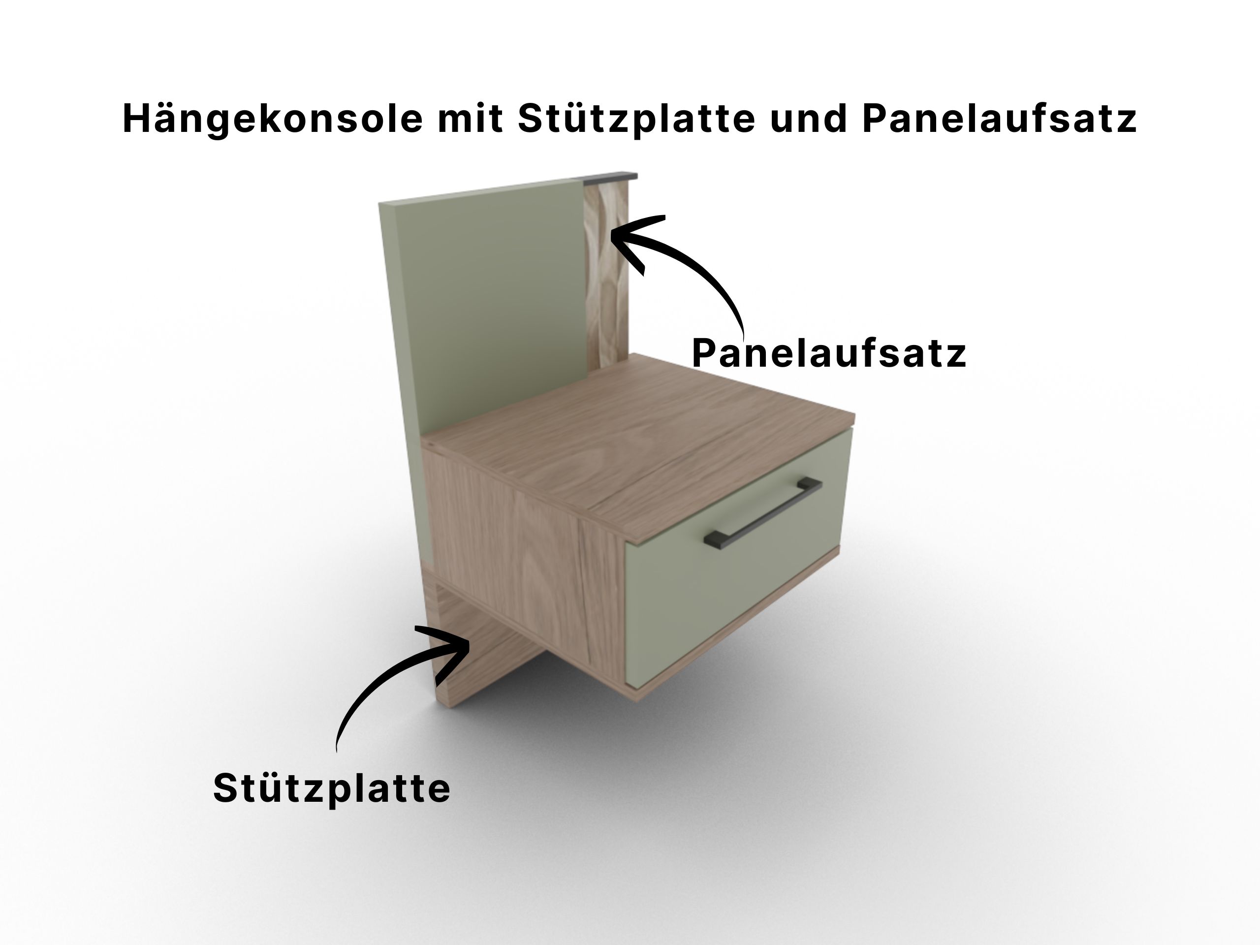 Disselkamp Callao Hängekonsole 1 Schubkasten mit Stützplatte und Panelaufsatz