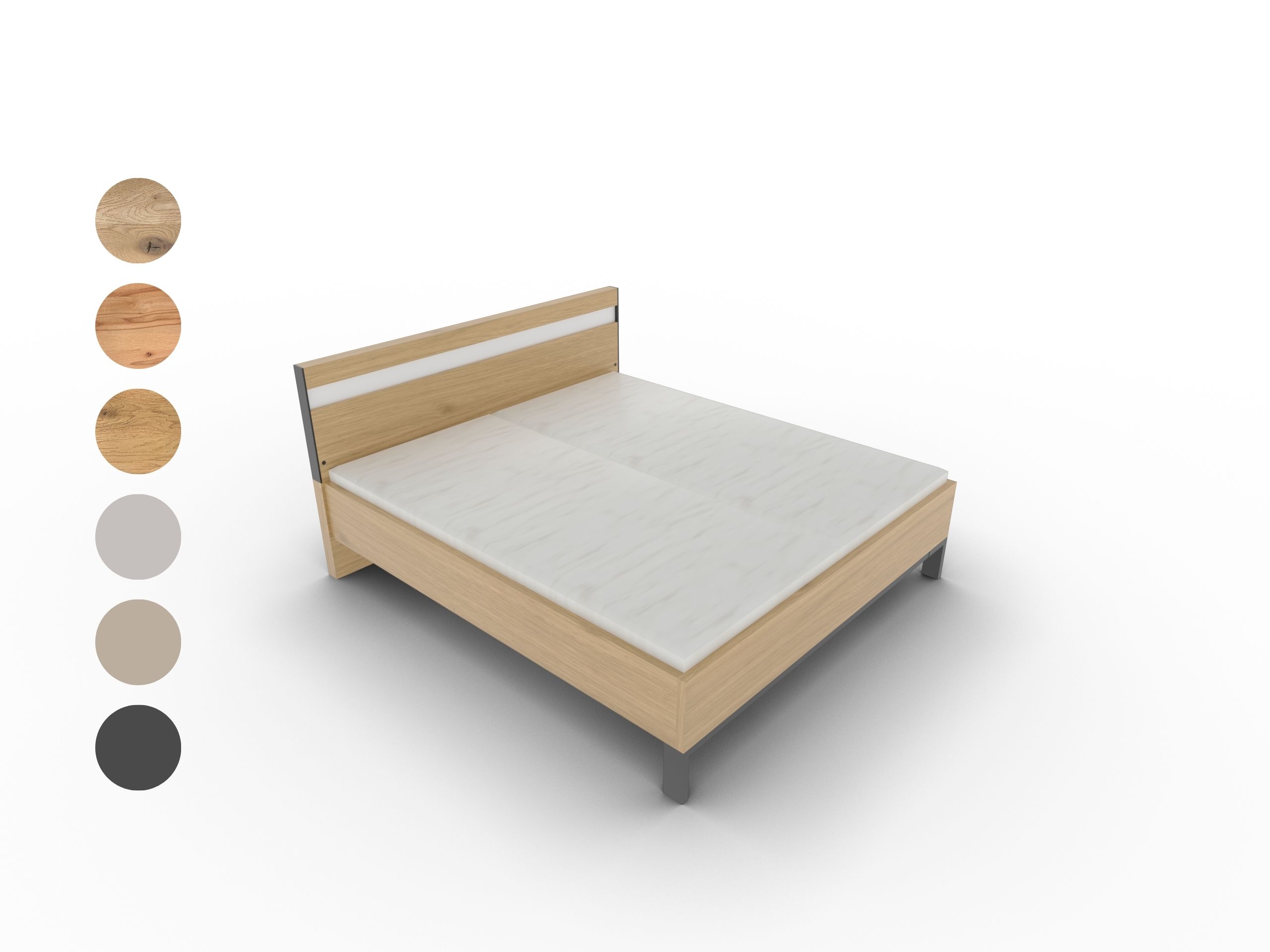 Disselkamp Doppelbett Kopfteil Multicolor Anthrazit Wildeiche PG 2 867338
