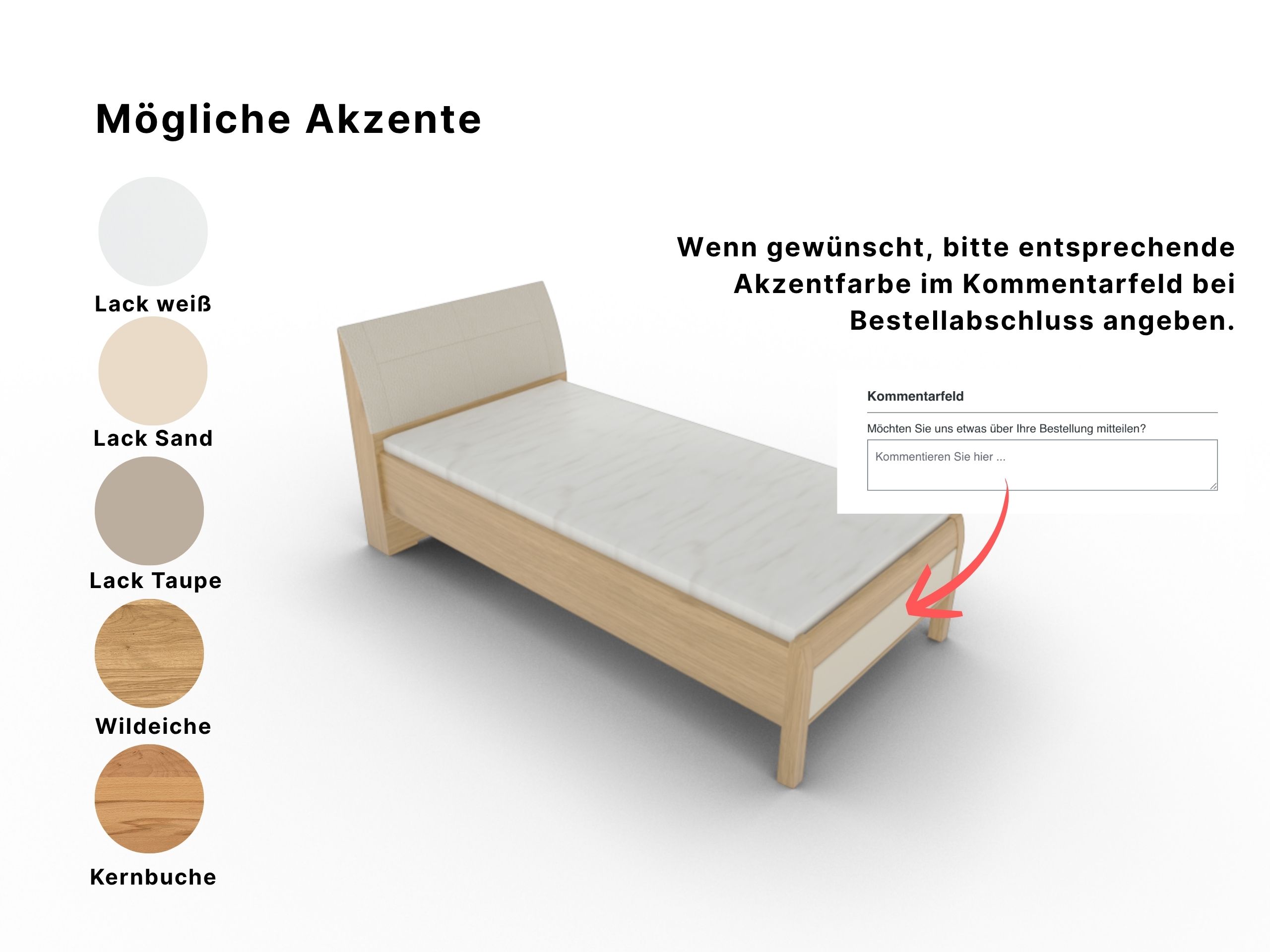 Disselkamp Comfort V Einzelbett KT Polster Bogen_Echtholz furniert_Akzente