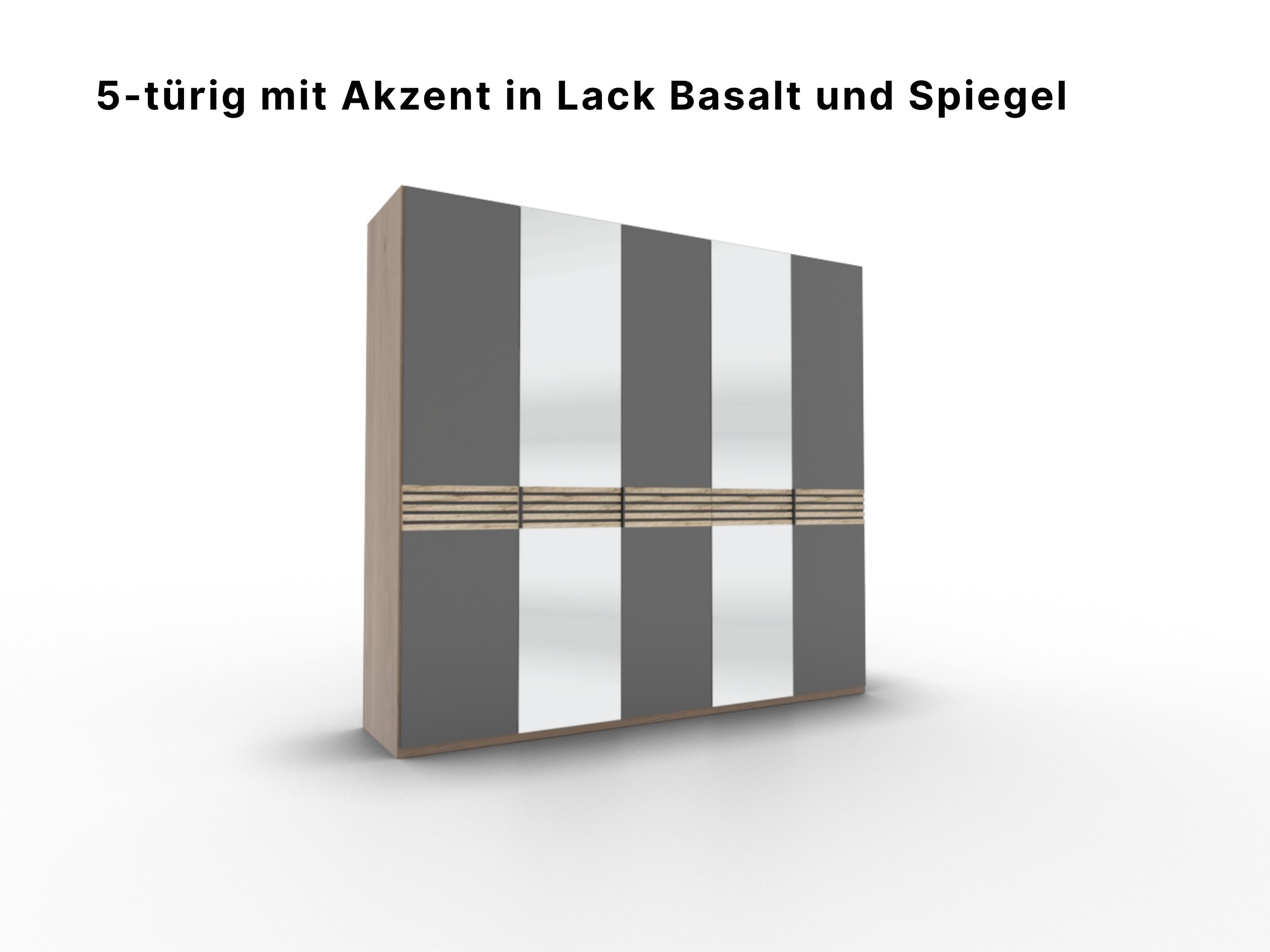 Disselkamp Cabrillo Schrankftont 3 5-tuerer Lack Basalt und Spiegel
