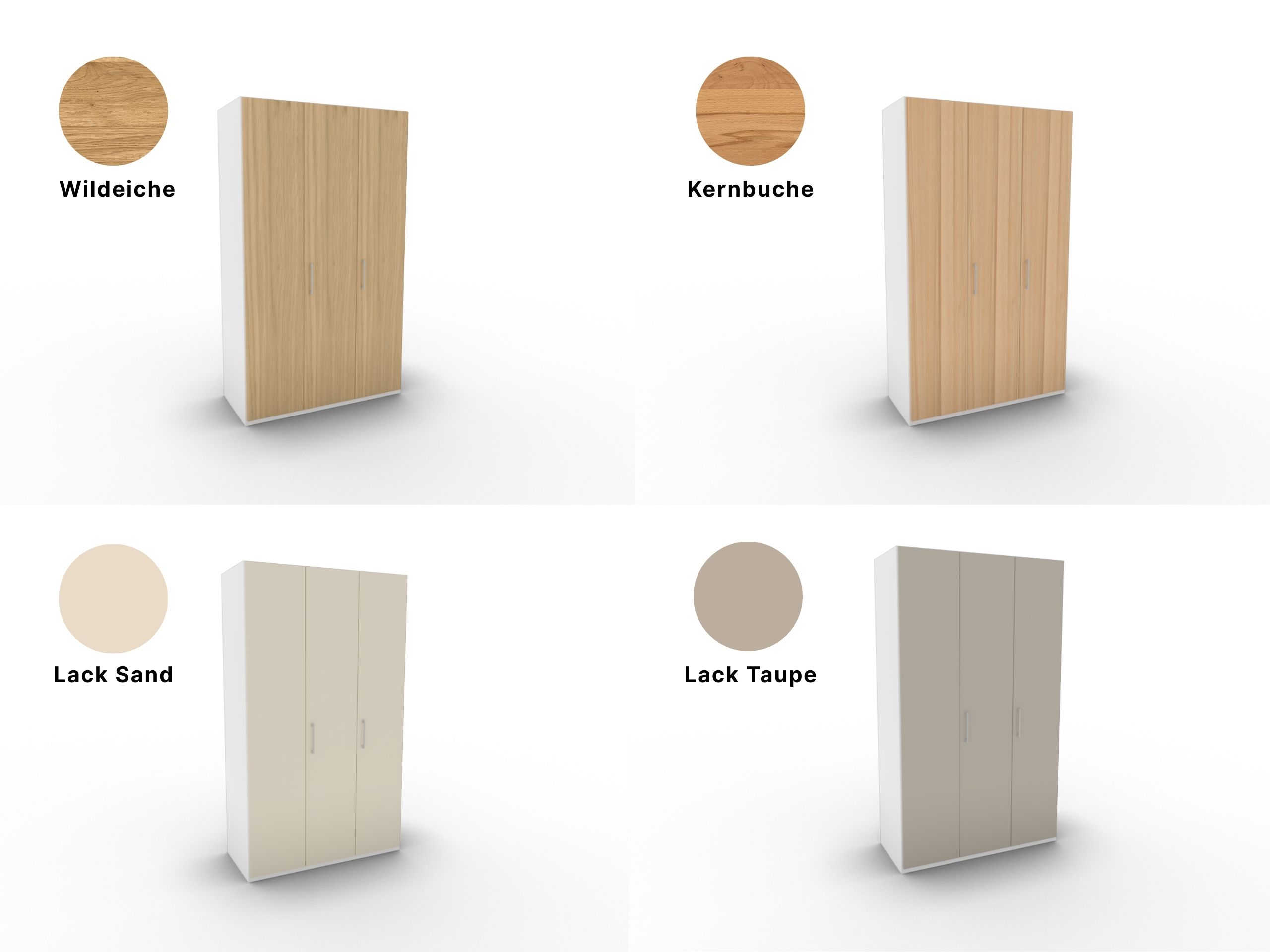 Disselkamp Comfort V Kleiderschrank Schrankfront 2 PG2_Impression Korpus Lack weiss und Frontfarben