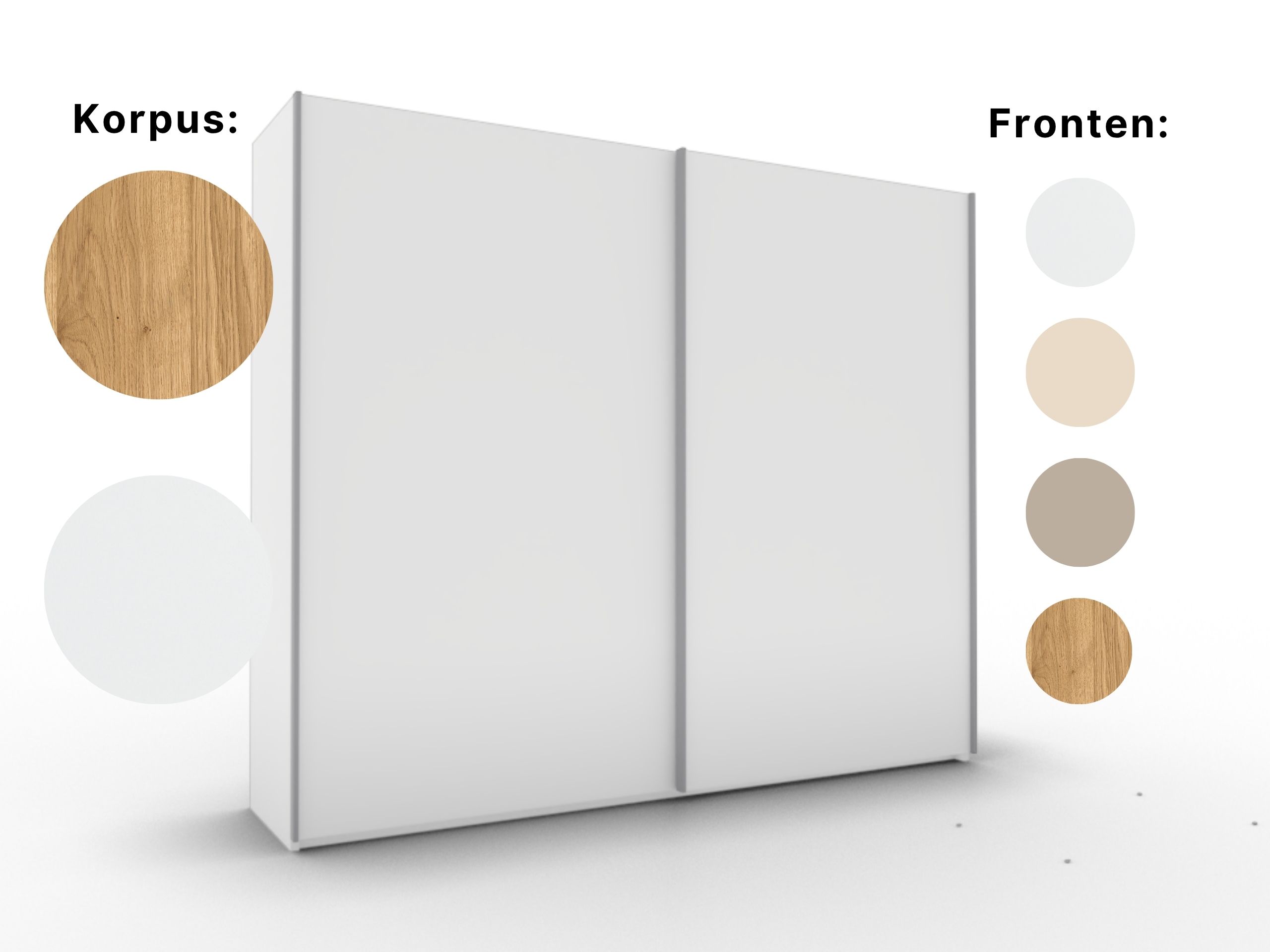 Disselkamp Comfort V Schwebeturenschrank PG 2 Lack Weiss 8 x Absetzung
