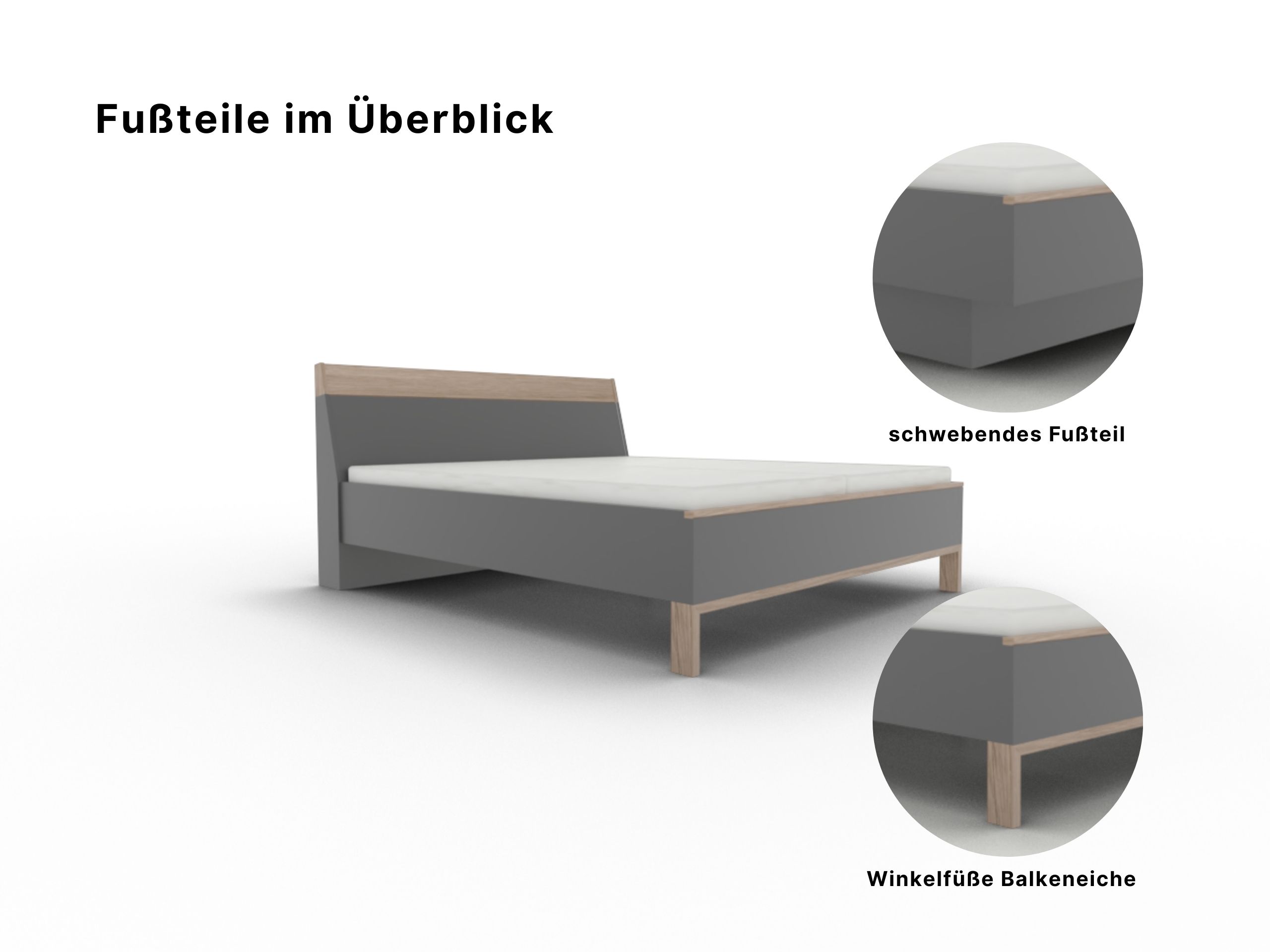 Disselkamp Cuneo HKT Doppelbett_Fussteile im Ueberblick