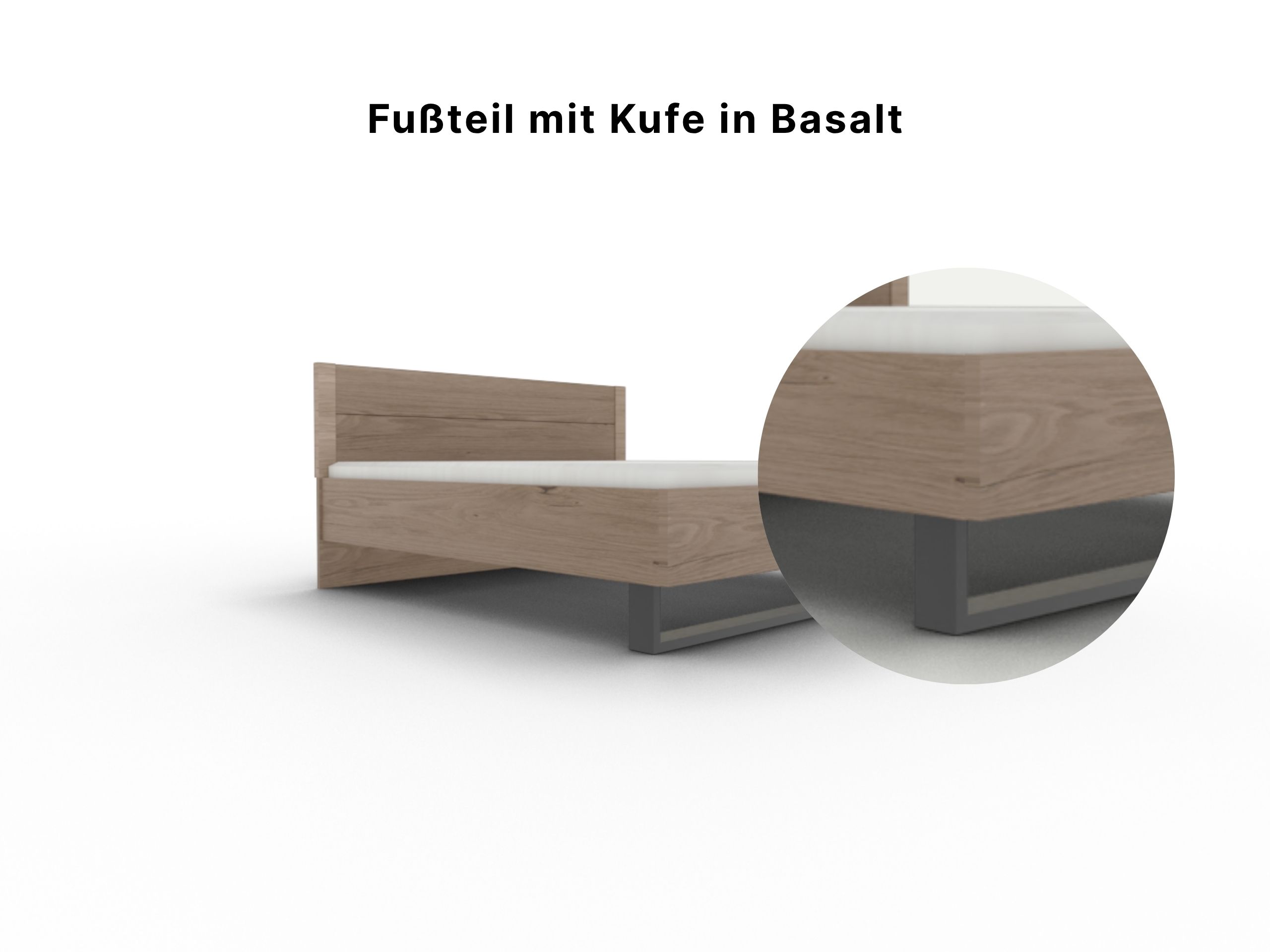 Disselkamp Callao KTH Doppelbett Futeil_Fussteil mit Kufe in Basalt
