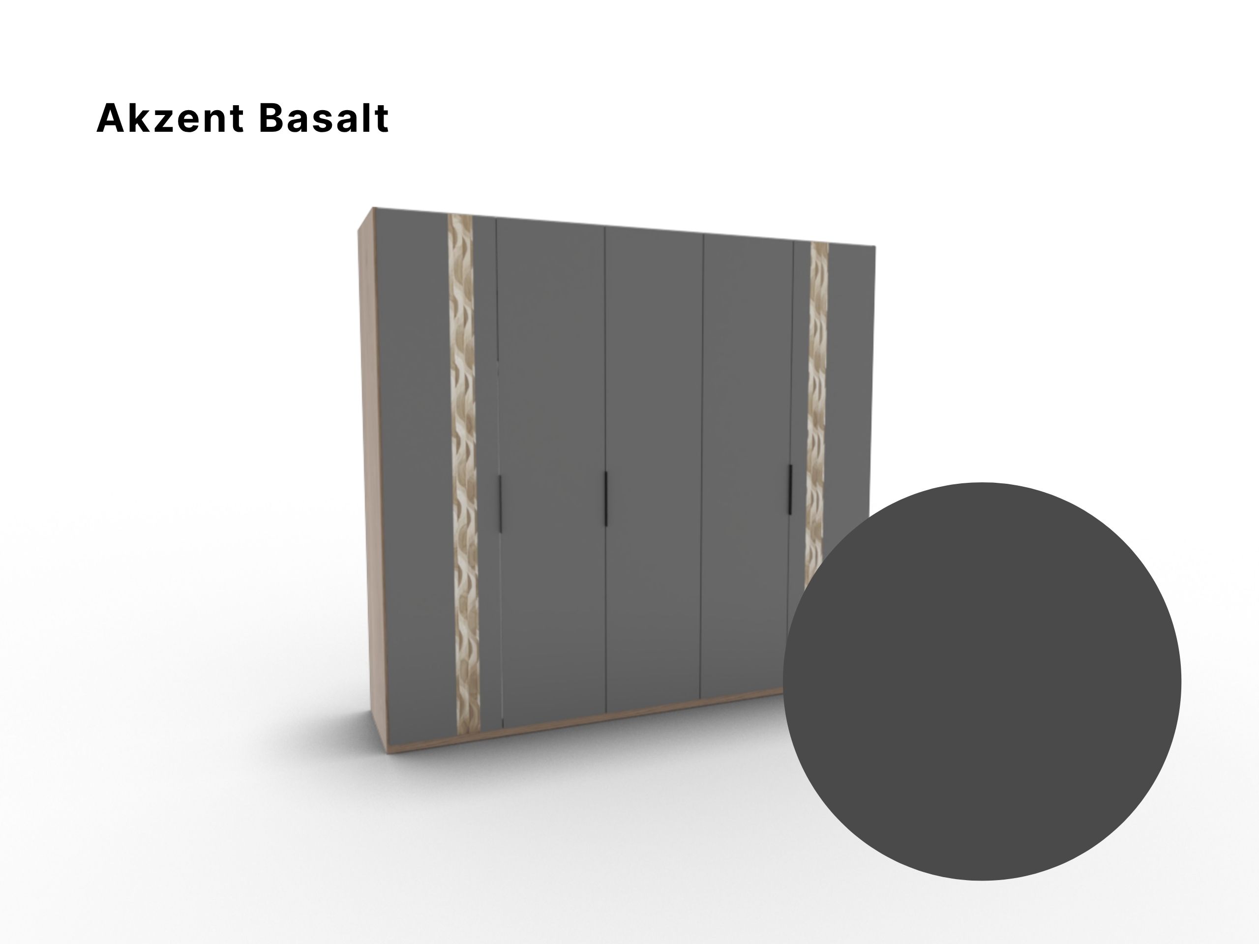 Disselkamp Kleiderschrank Callao 5-turig_Schrankfront 2_Akzent Basalt