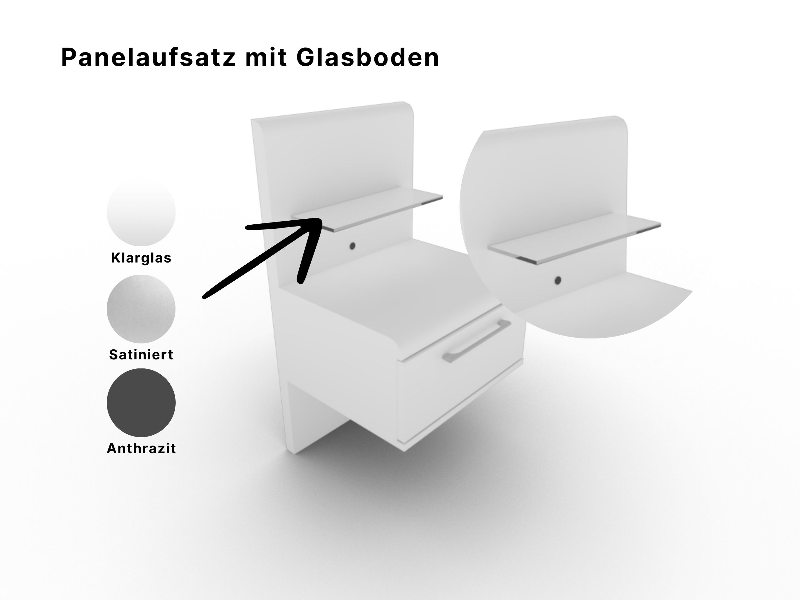 Disselkamp Comfort V Hängekonsole weiss_Glasbodenvarianten