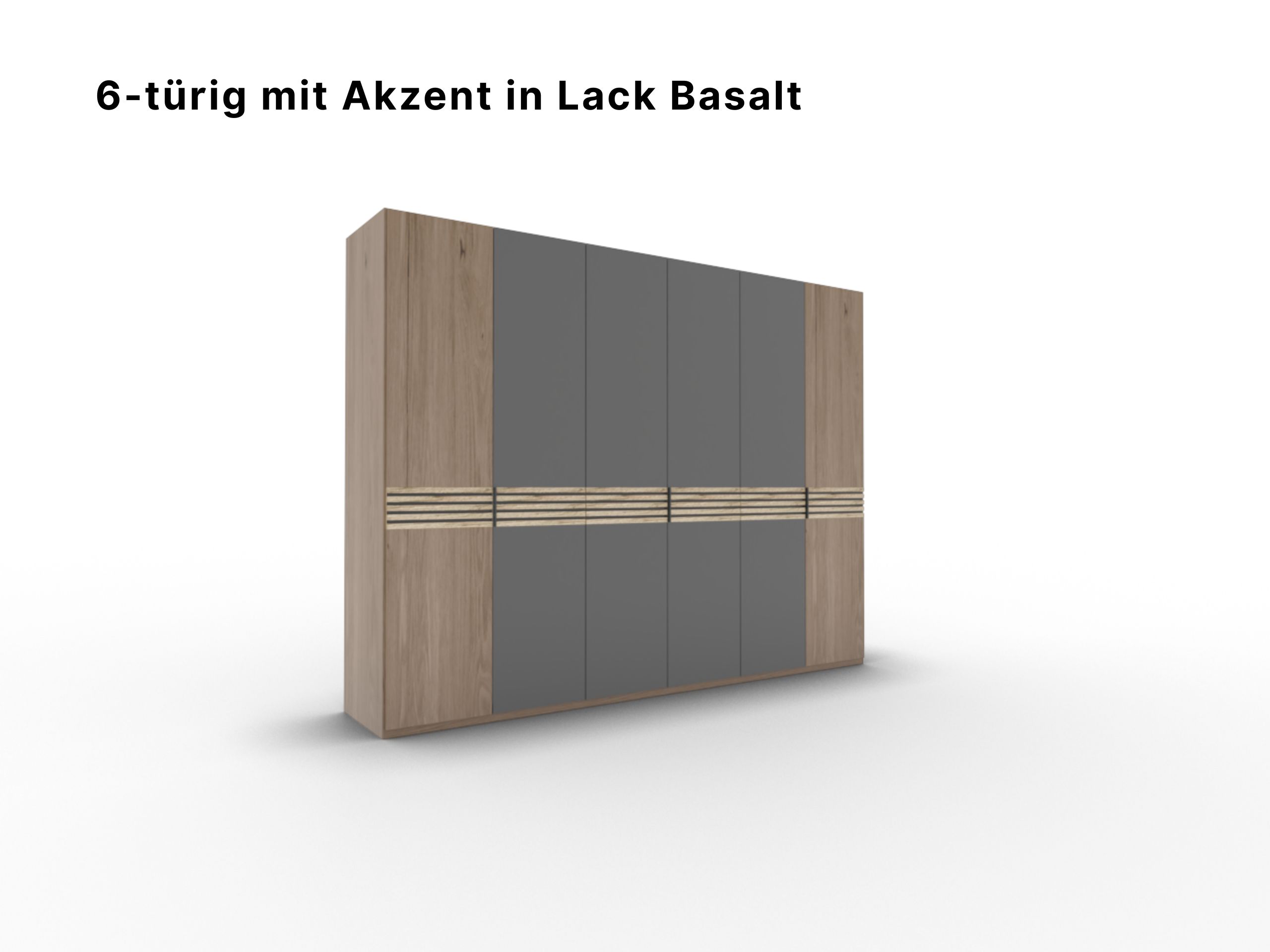 Disselkamp Cabrillo Schrankftont 2 6-tuerer Lack Basalt
