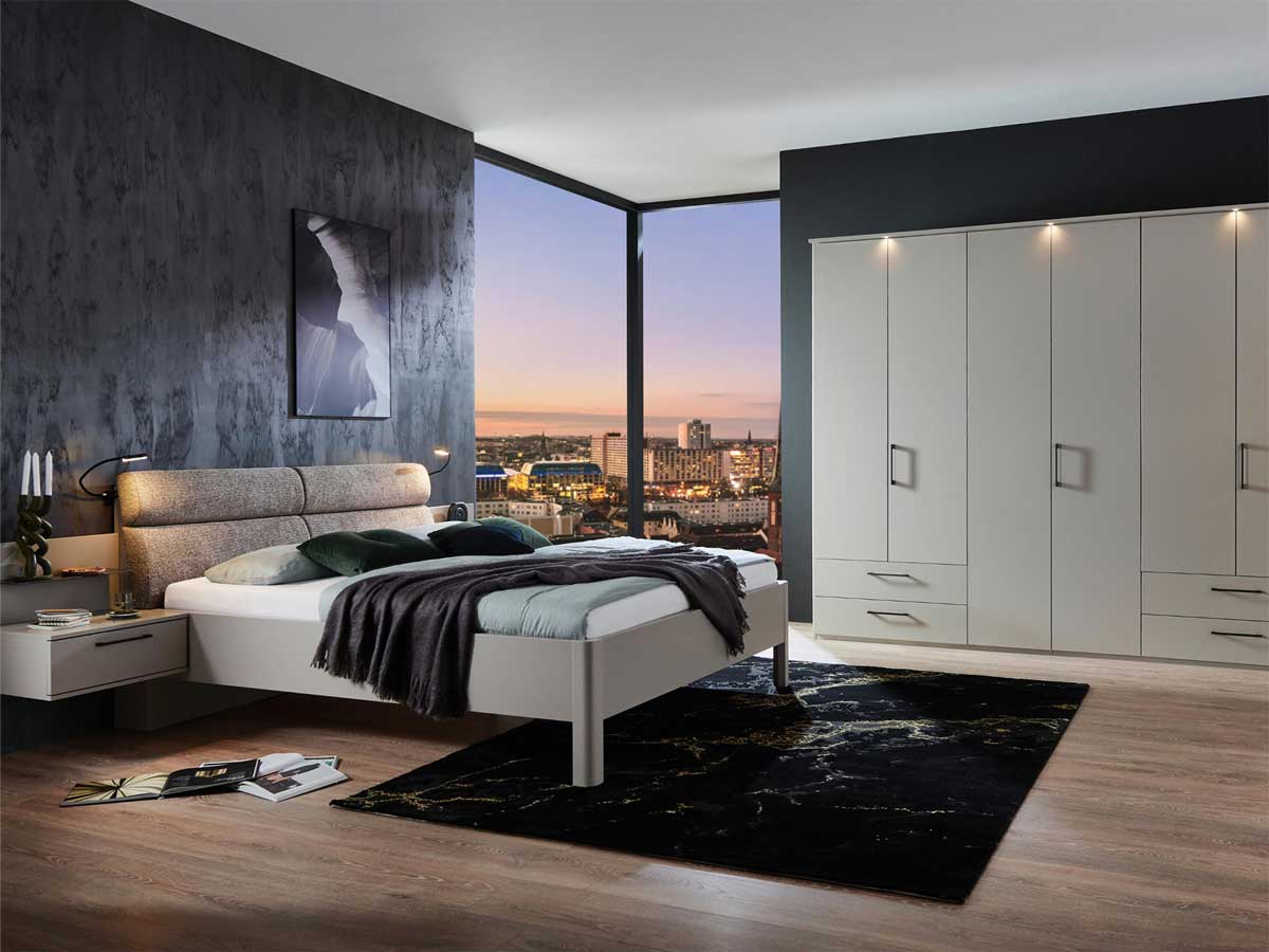 Millieubild-Disselkamp-CD-Studioline--Doppelbett-PKT-Rondo-in-Lack-Satingrau-und-Drehtuerenschrank