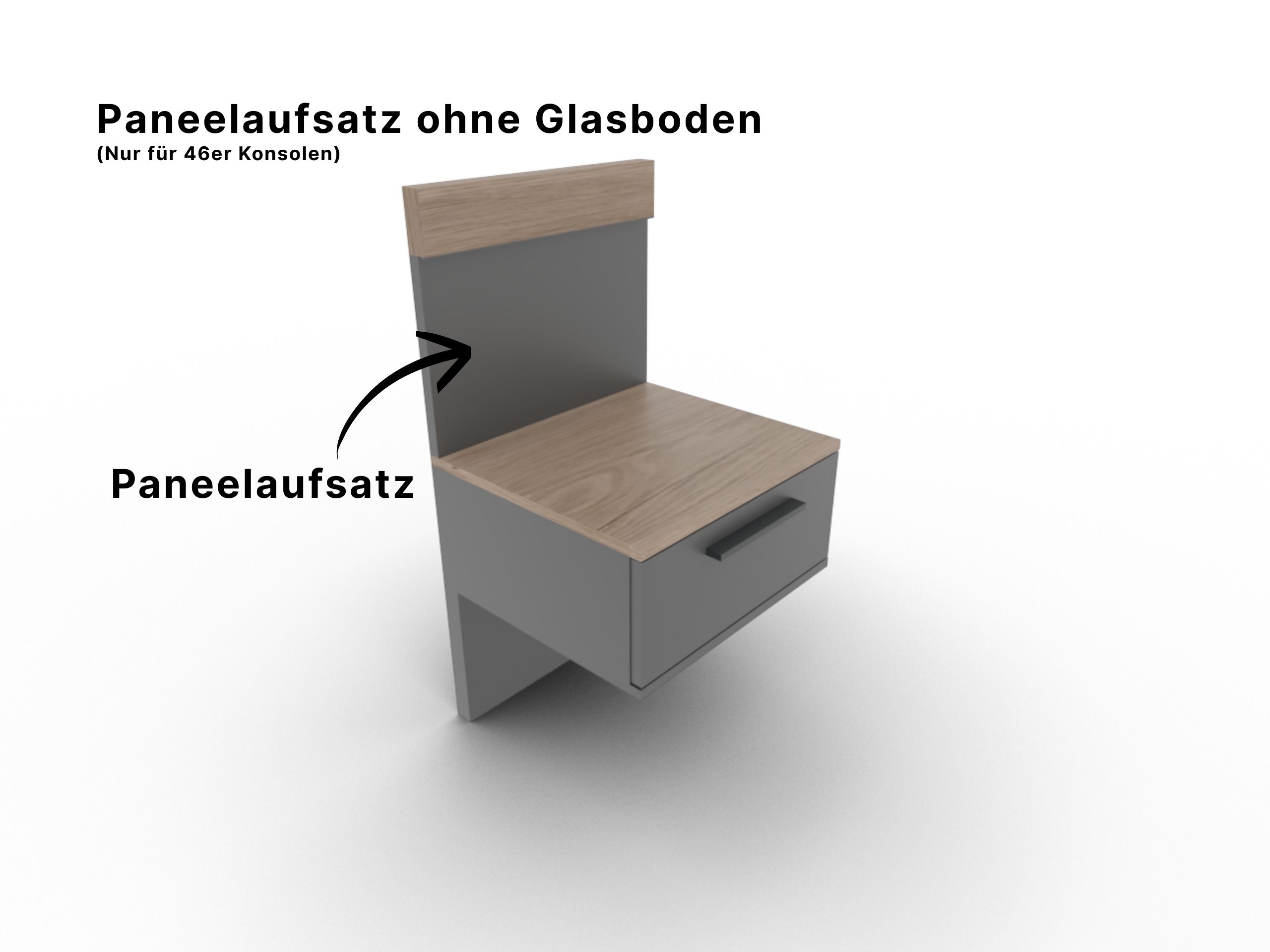 Disselkamp Cuneo Haengekonsole 46er_Paneelaufsatz _Lack Basalt U-Linie