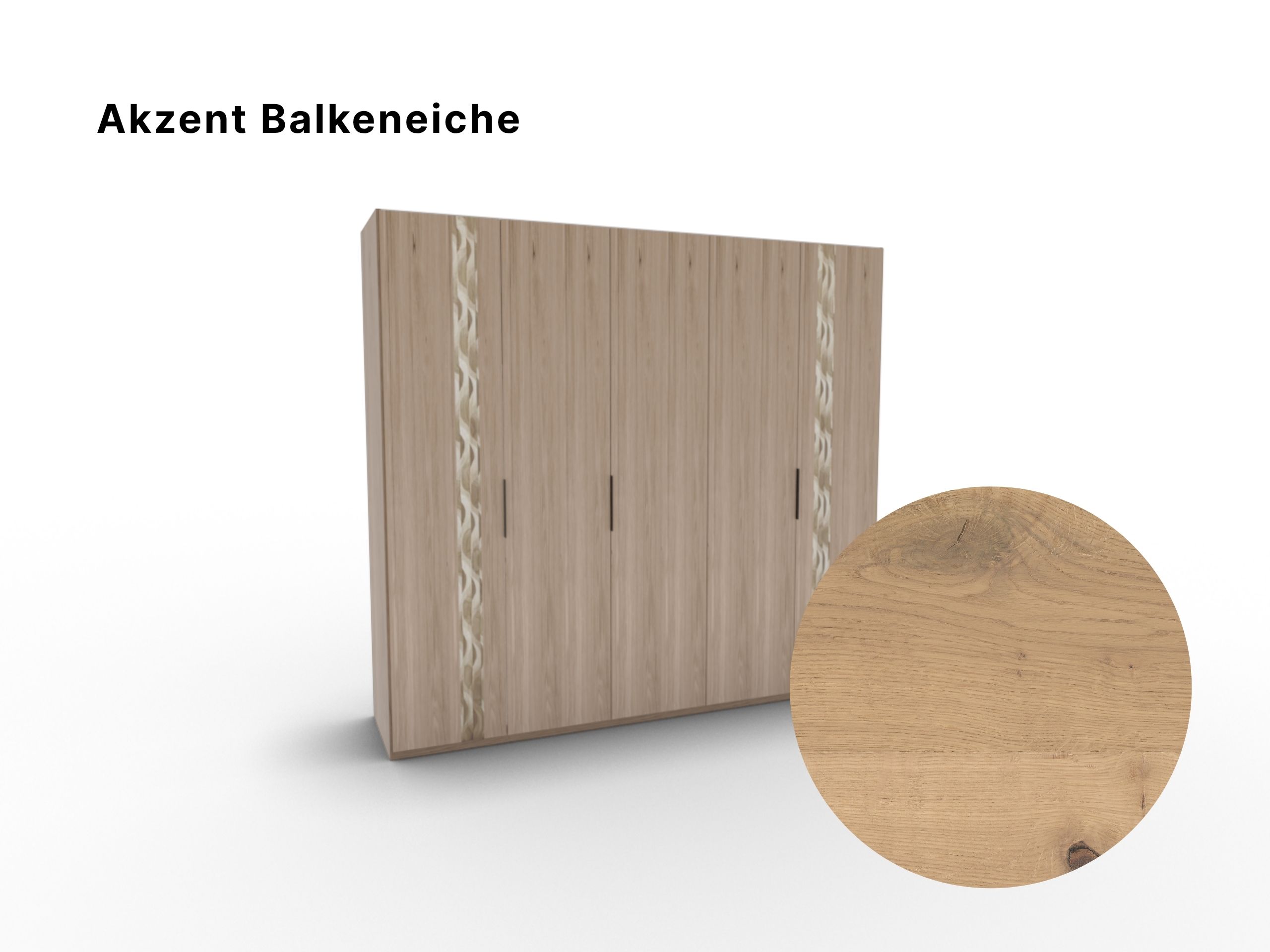 Disselkamp Kleiderschrank Callao 5-turig_Schrankfront 2_Akzent Balkeneiche