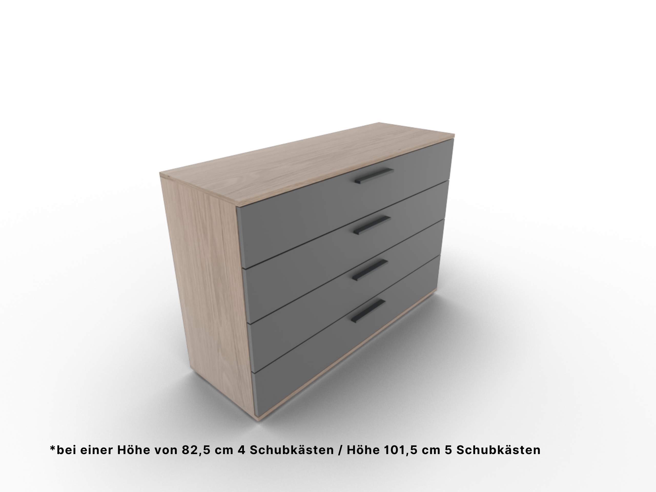 Disselkamp Cuneo Schubkastenkommode 120er O-Linie_Lack Basalt