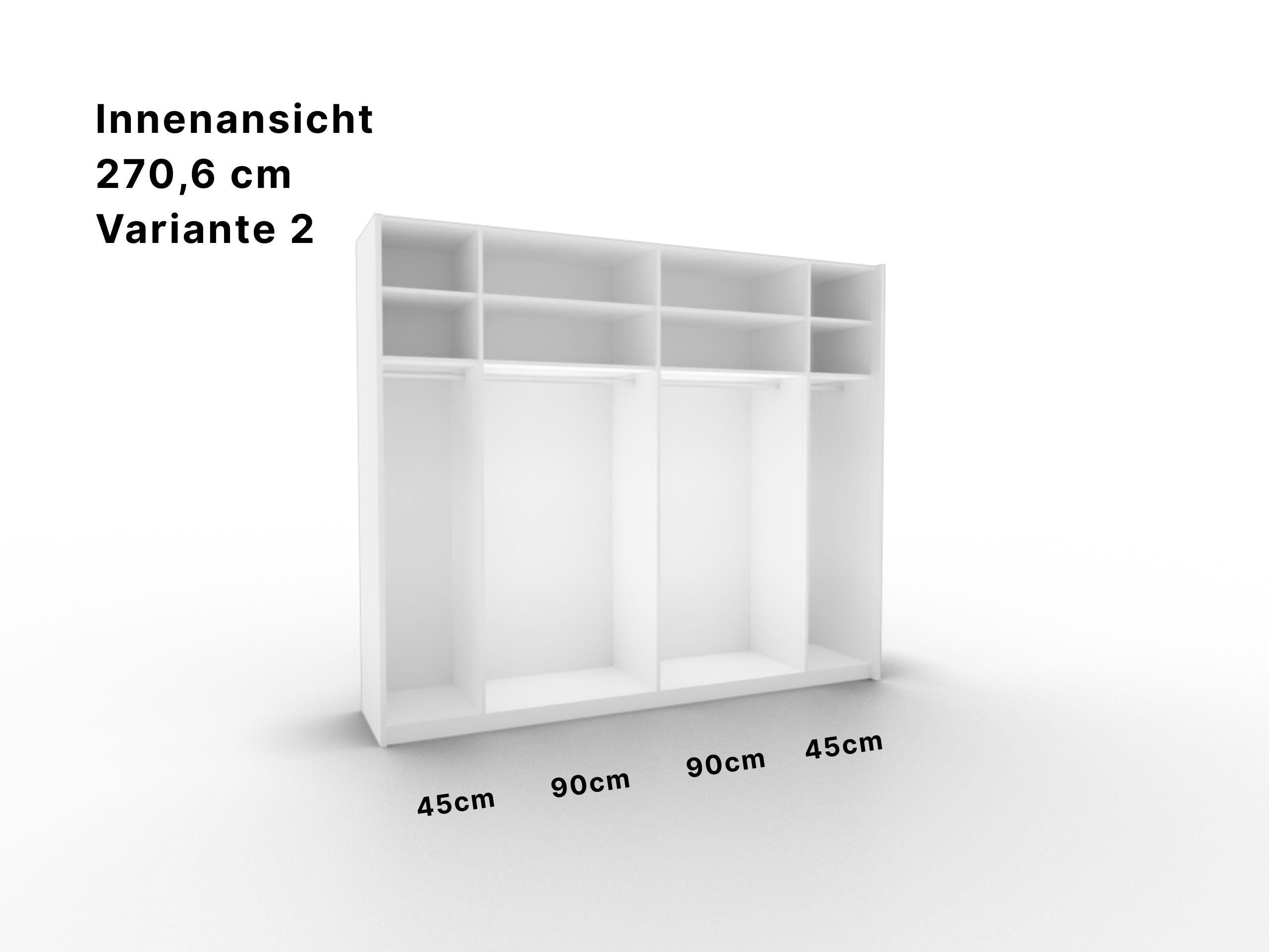 Disselkamp Comfort V  Innenansicht Schwebetuerenschrank 45_90_90_45