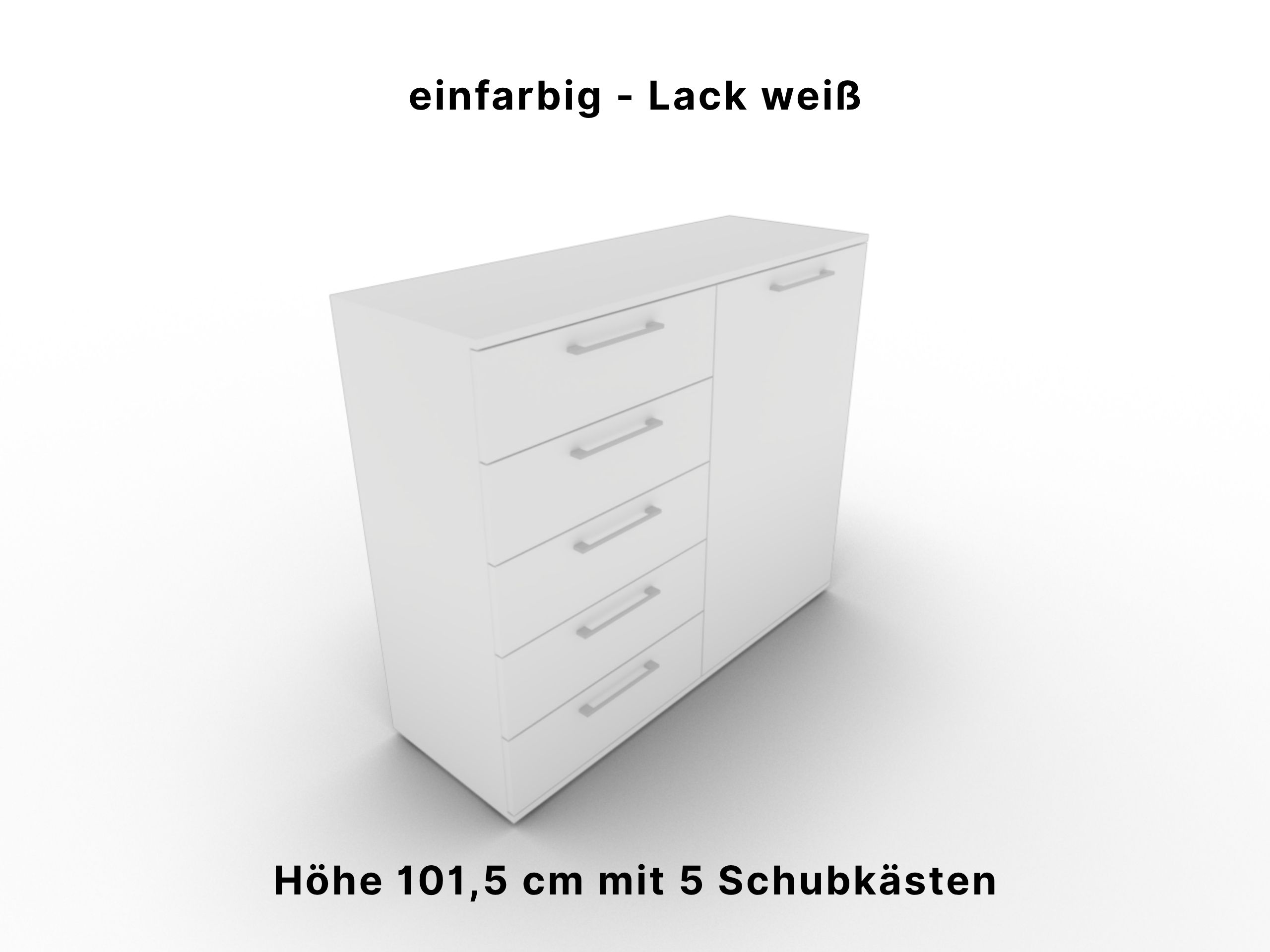 Disselkamp Kombikommode 4SK einfarbig Lack wei 5SK