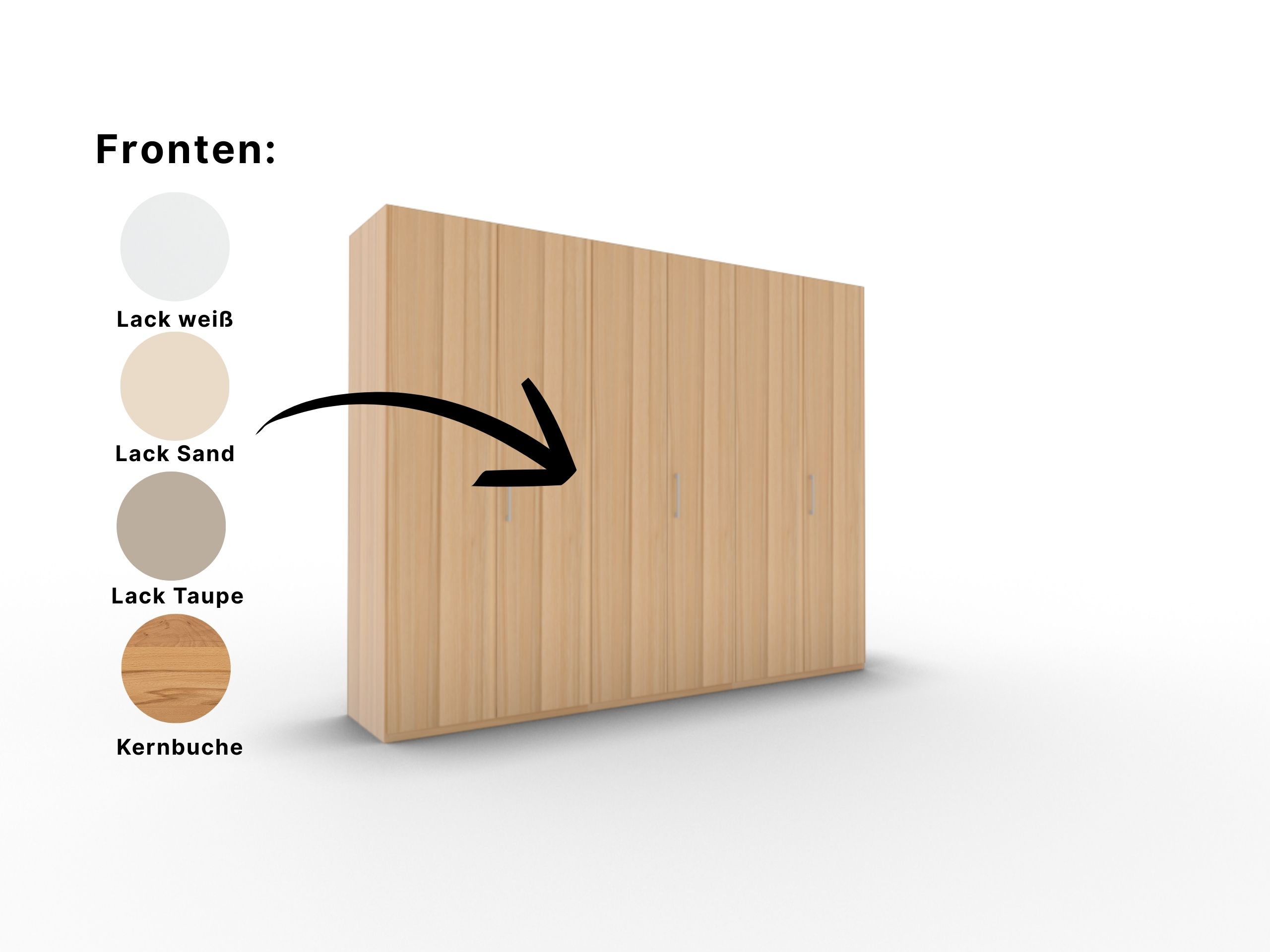 Disselkamp Comfort V Kleiderschrank Schrankfront 2 PG1_Kernbuche_Fronten_6T