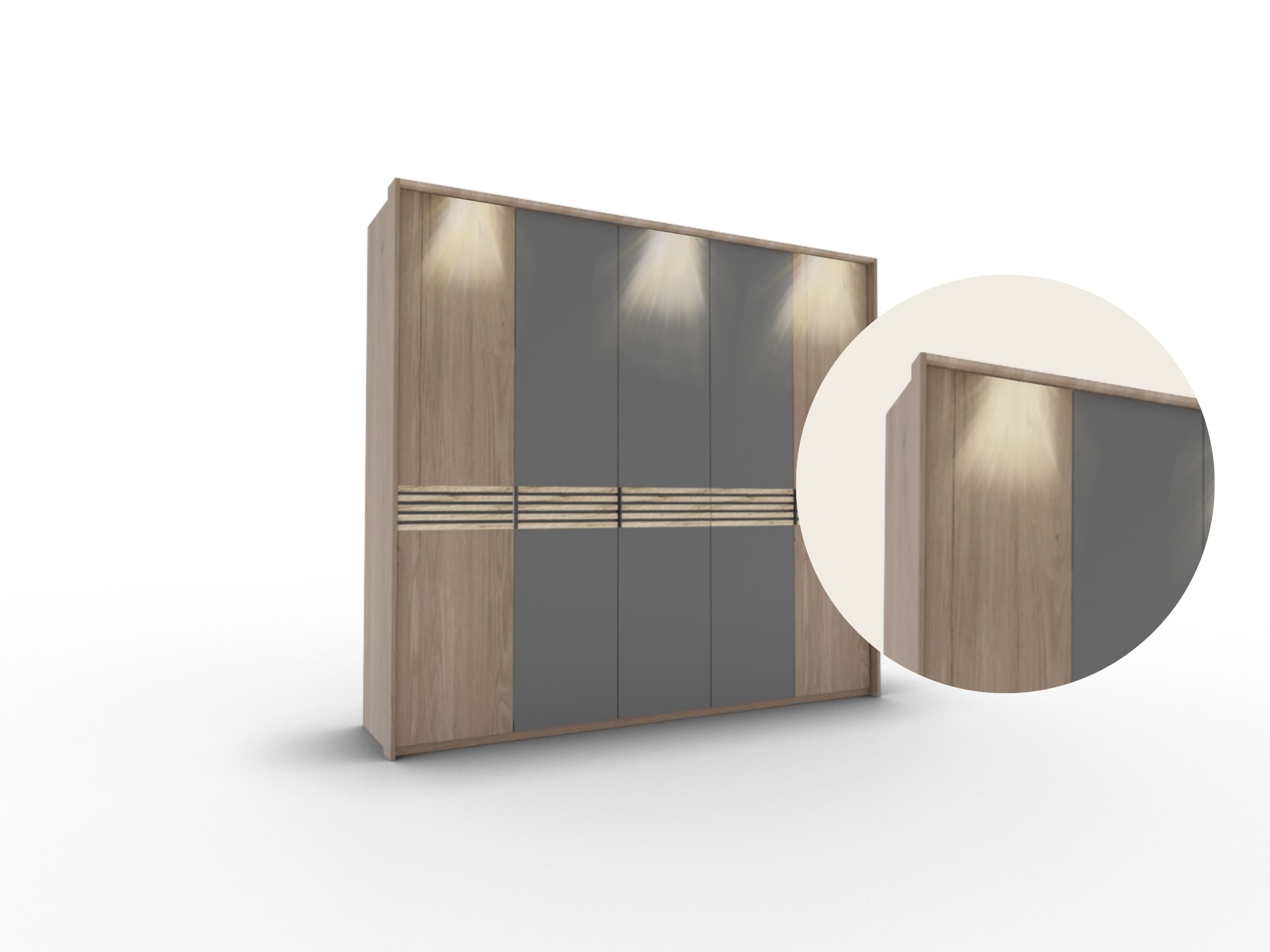 Disselkamp Cabrillo Kleiderschrank Passepartout_Stabbeleuchtung