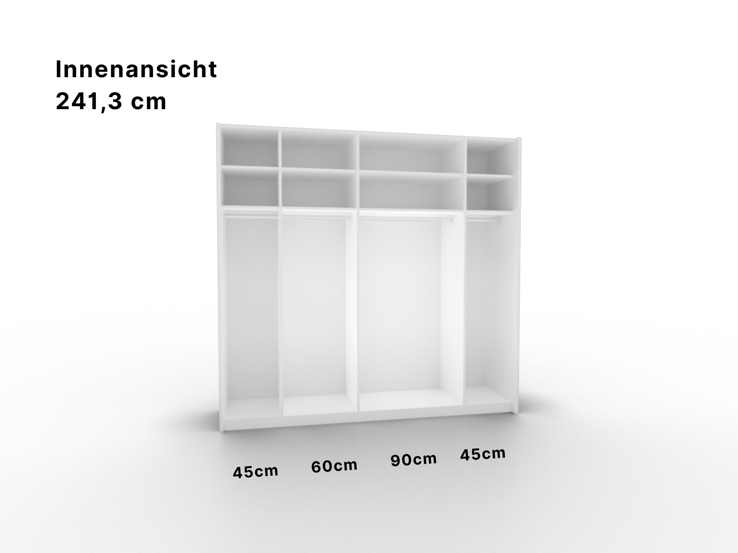 Disselkamp Comfort V  Innenansicht Schwebetuerenschrank 45_60_90_45