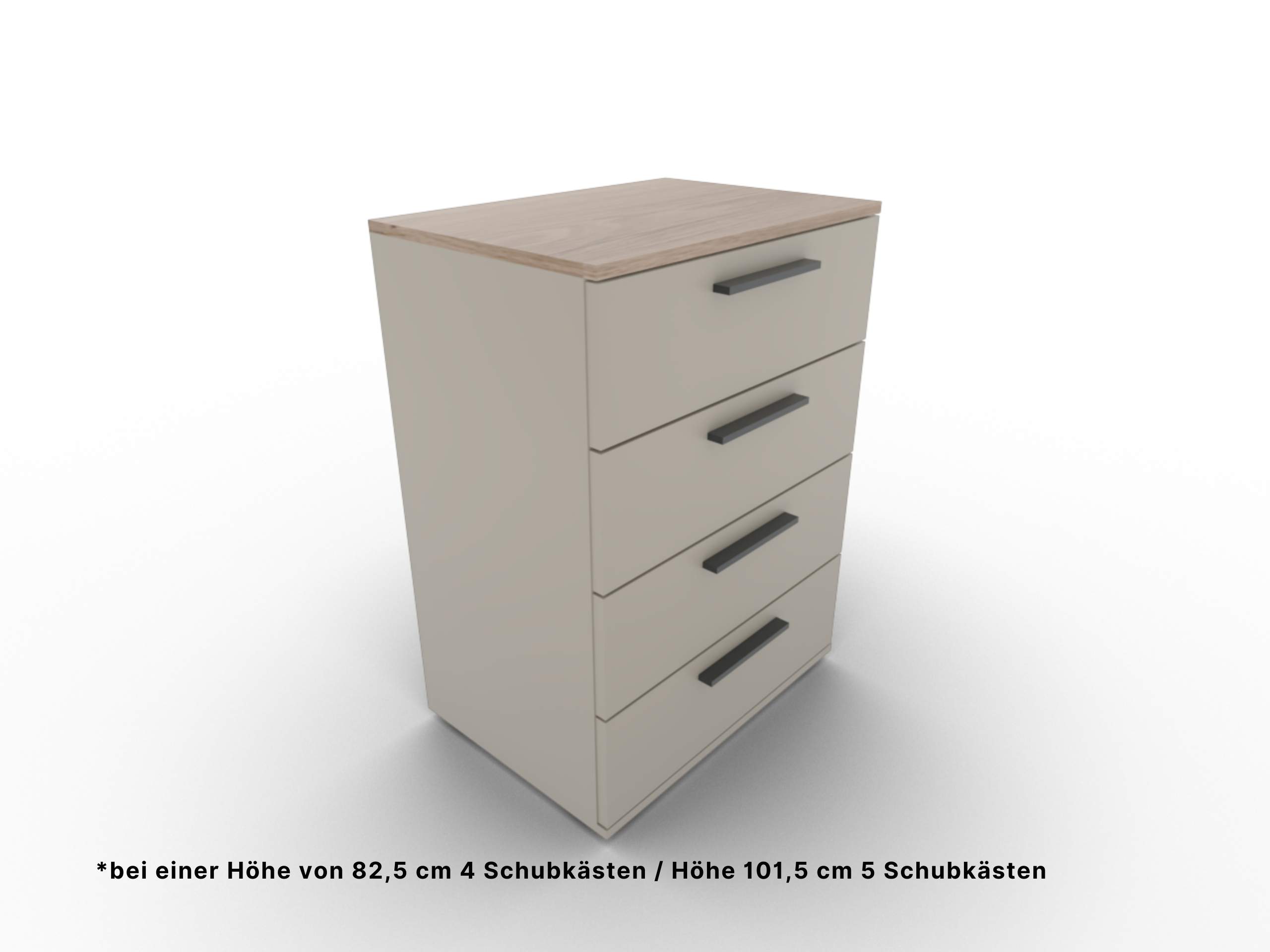 Disselkamp Cuneo Schubkastenkommode 60er U-Linie_Lack Taupe