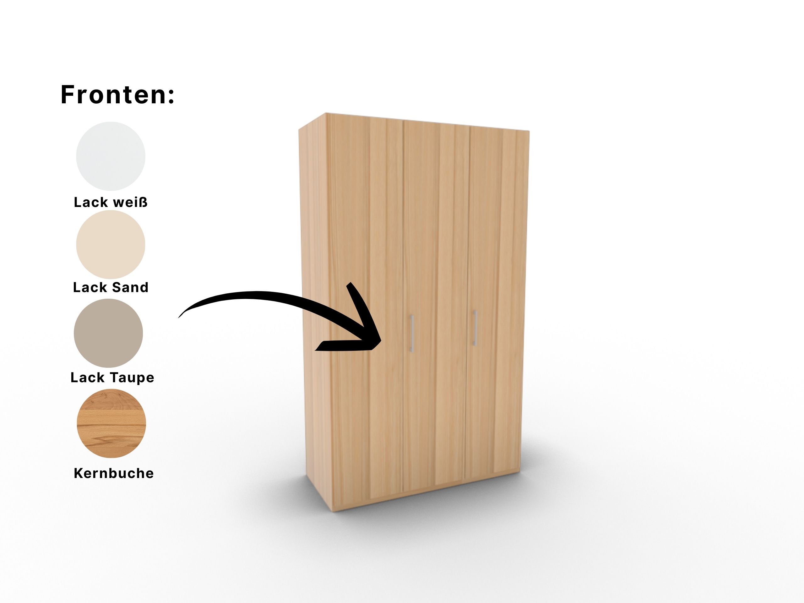 Disselkamp Comfort V Kleiderschrank Schrankfront 2 PG1_Kernbuche_Fronten_3T