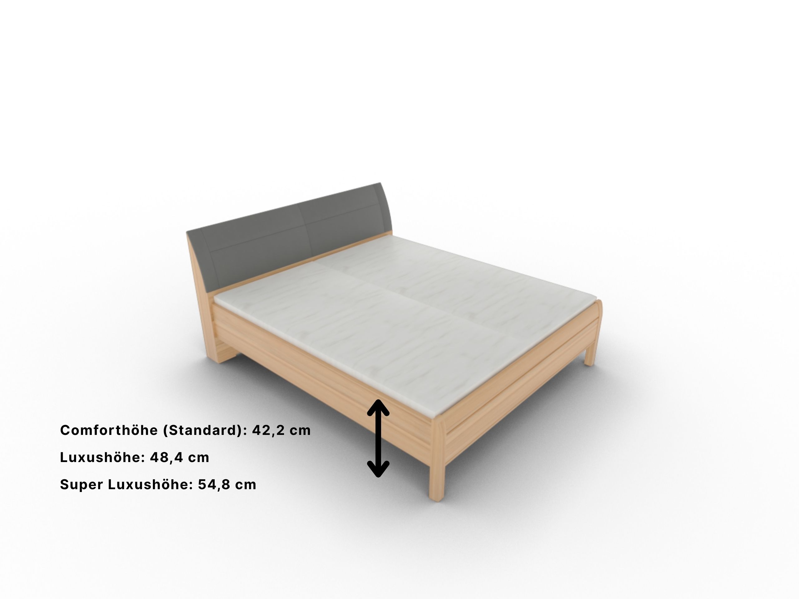 Disselkamp Doppelbett KT Polster Bogen_Kernbuche_Bettseitenhoehe