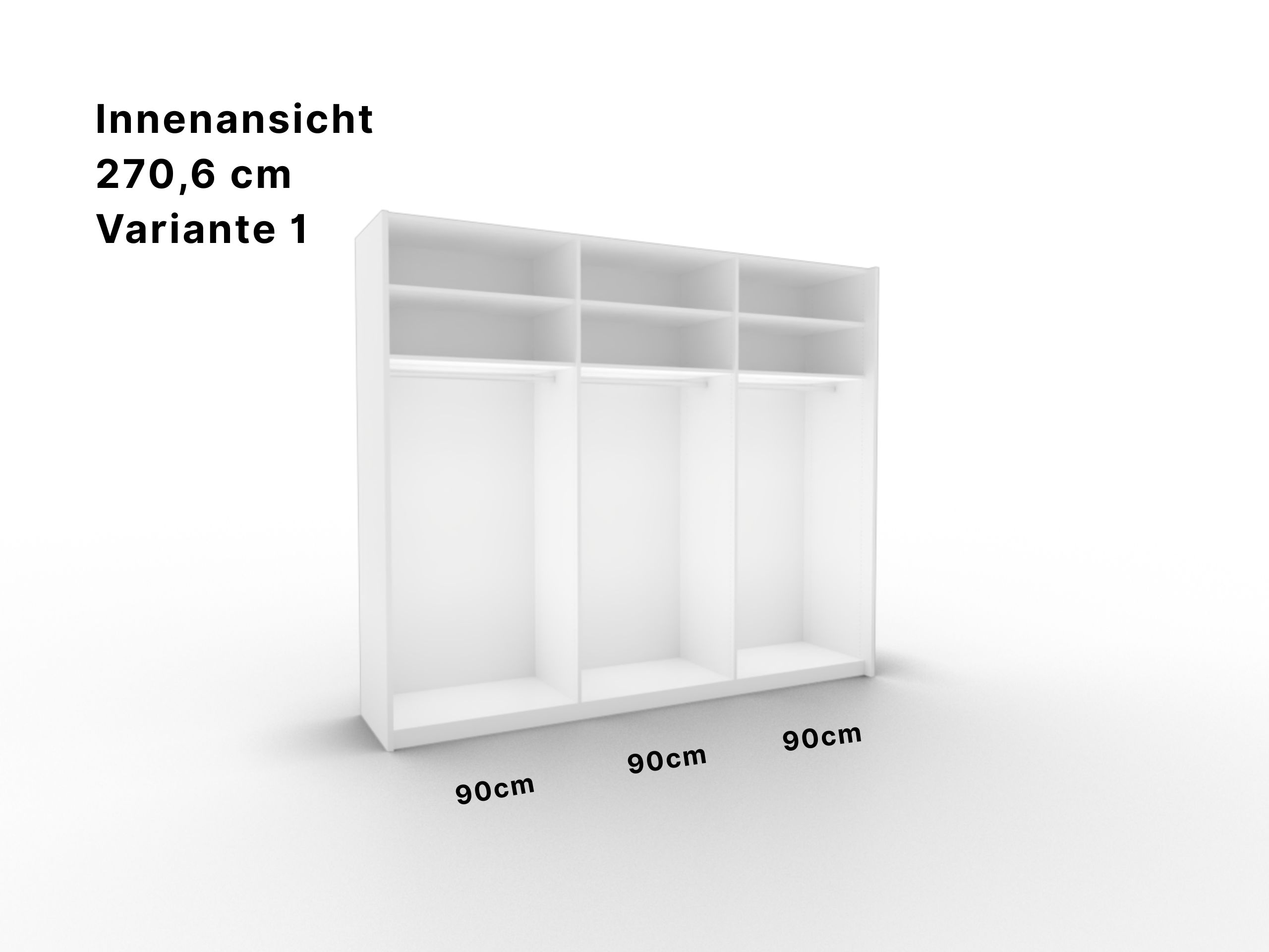 Disselkamp Comfort V  Innenansicht Schwebetuerenschrank 90_90_90