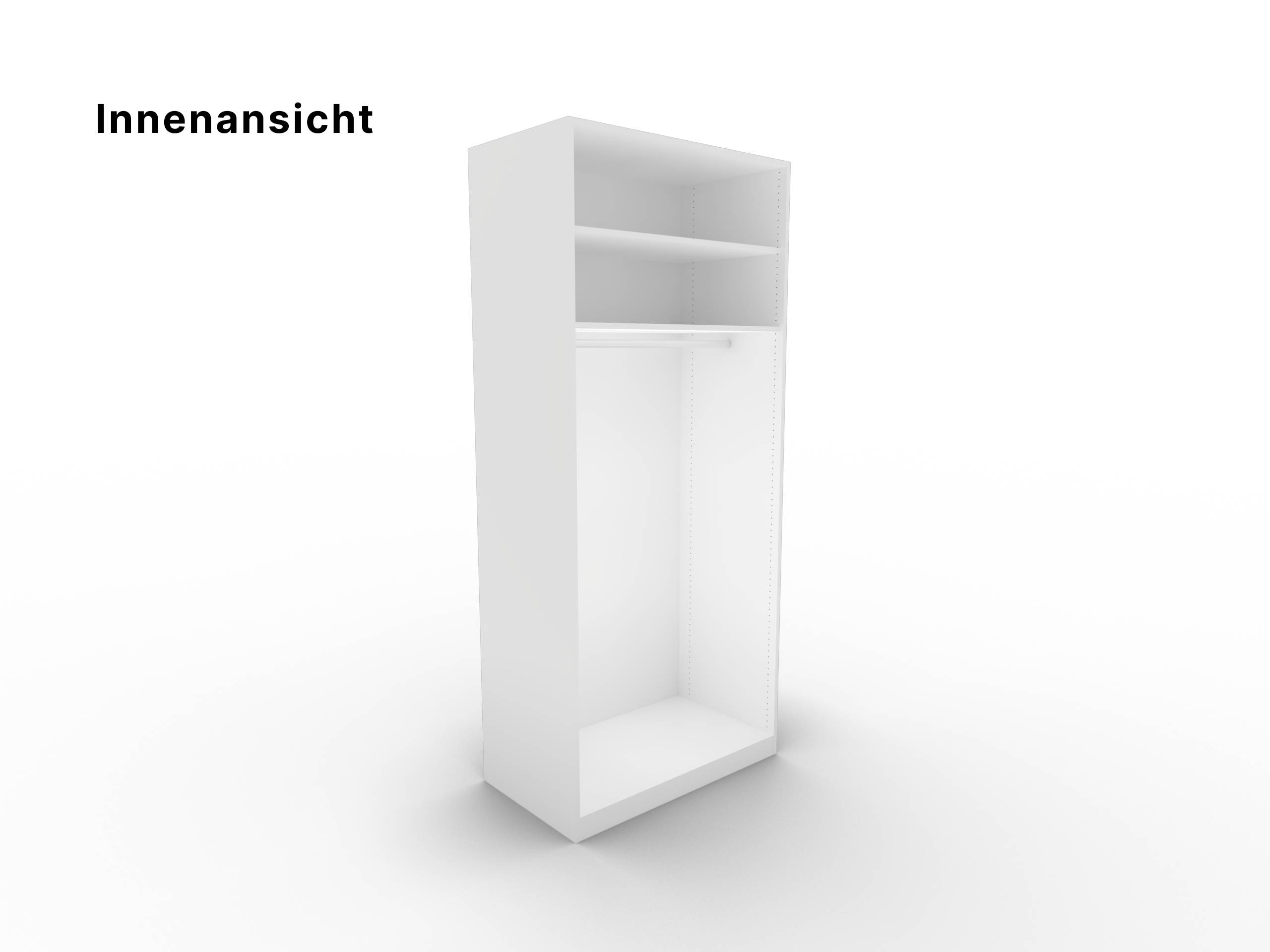 Disselkamp CD Studioline Kleiderschrank 2-trig Lack weiss Innenansicht