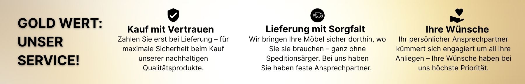 Unser Service ist Gold wert. Kauf mir Vertrauen. Lieferung mit Sorgfalt. Ihre Wünsche haben bei uns höchste Priorität. 