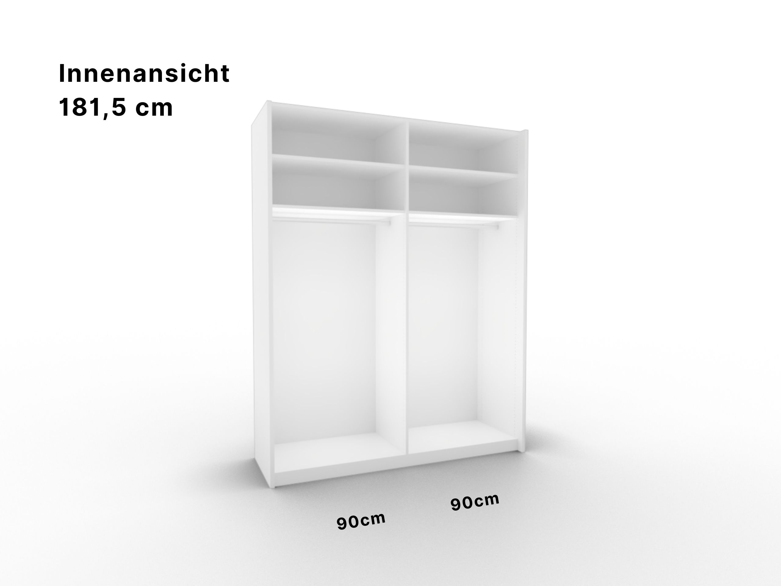 Disselkamp Comfort V  Innenansicht Schwebetuerenschrank 90_90