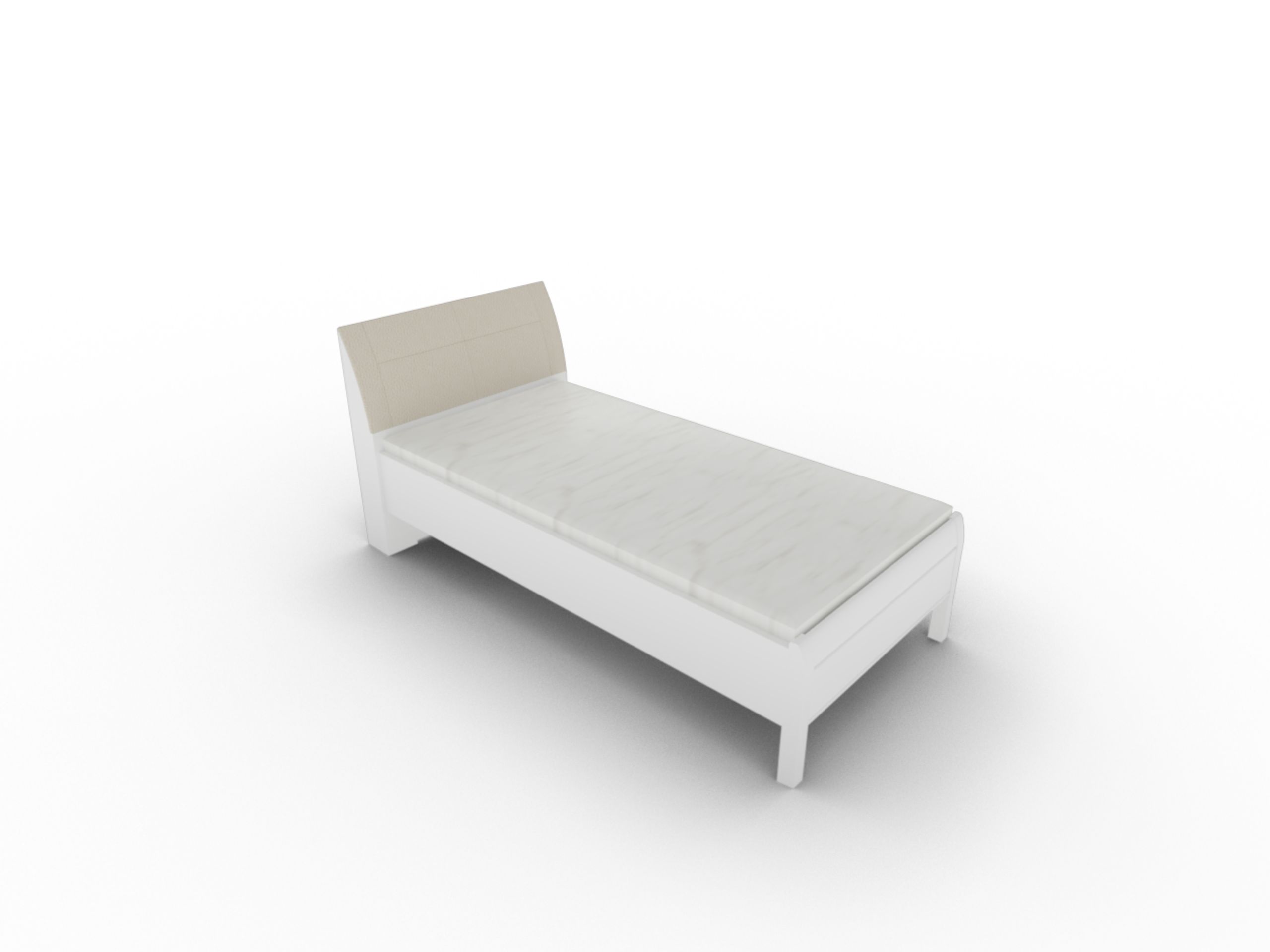 Disselkamp Comfort V Einzelbett KT Polster Bogen_Lack Weiss