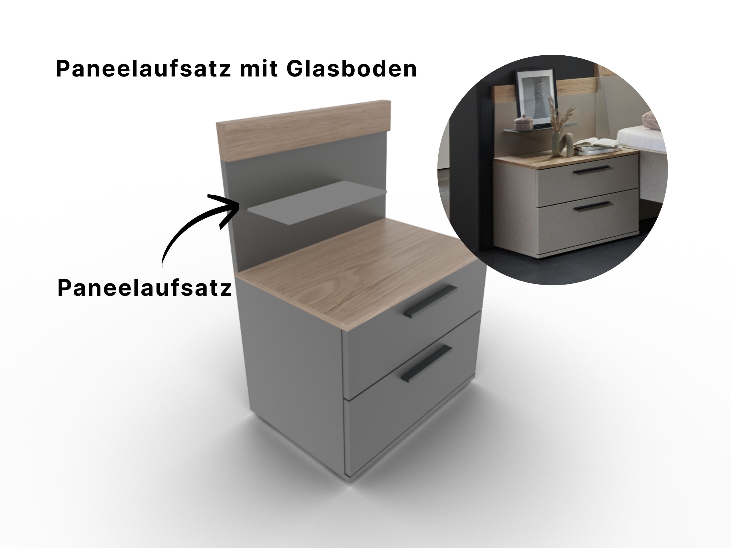 Disselkamp Cuneo Konsole 2 Schubkaesten_Paneelaufsatz U-Linie