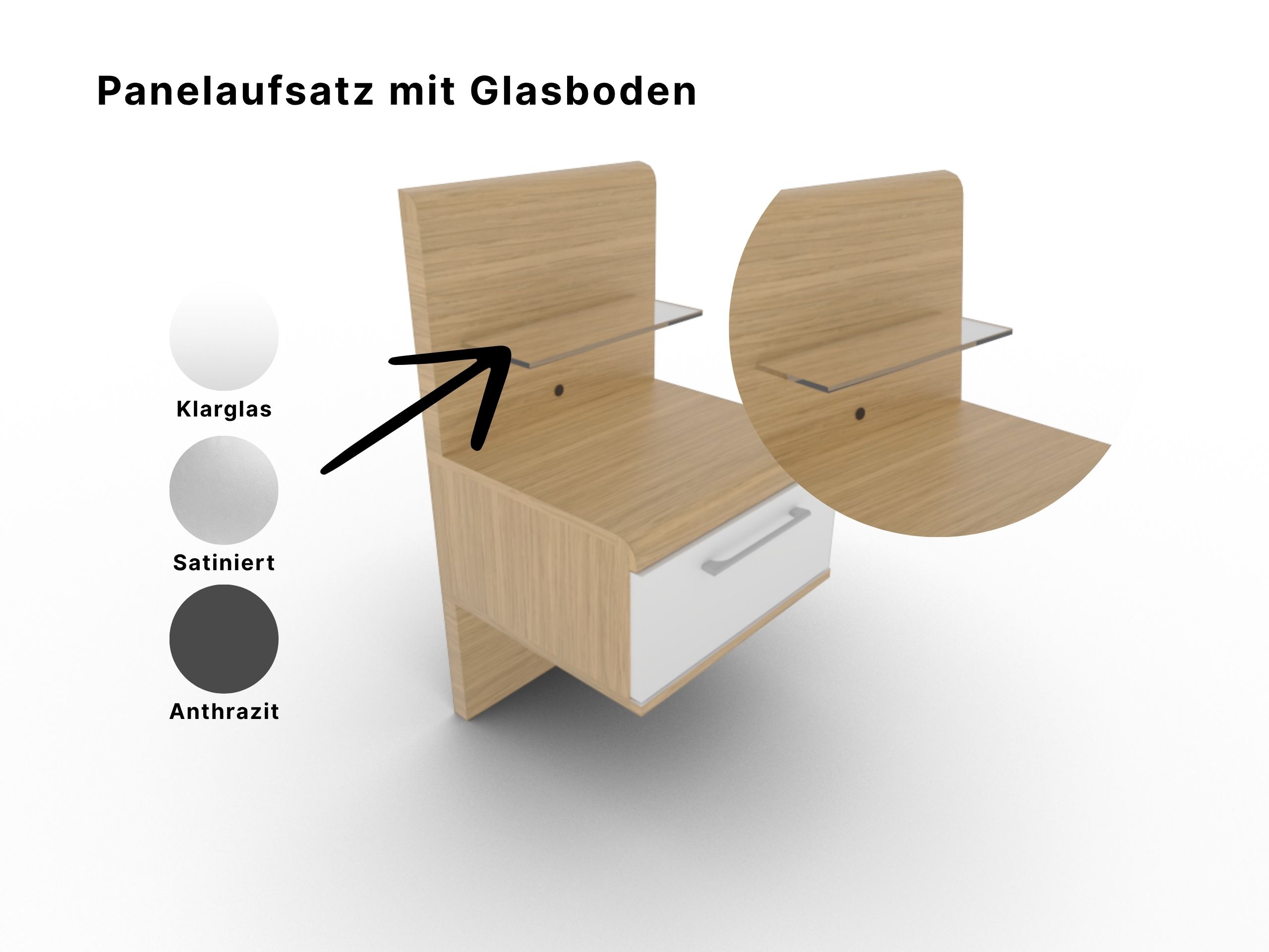 Disselkamp Comfort V Hangekonsole Wildeiche mit Panelaufsatz Variante wahleä