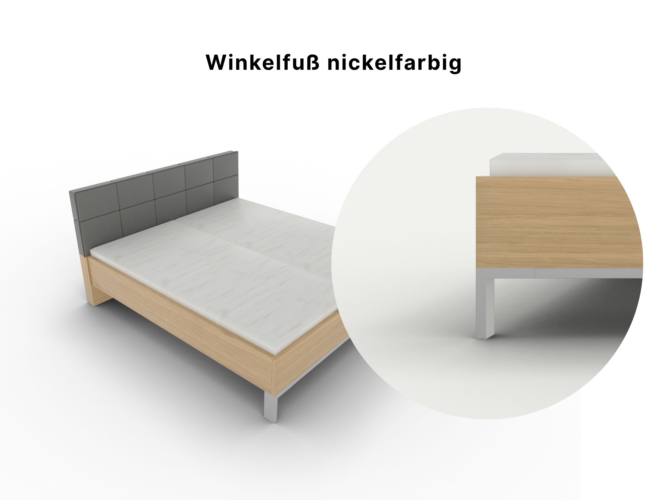 Produktbild Disselkamp Doppelbett Fußteil_Winkelfuß nickelfarbig
