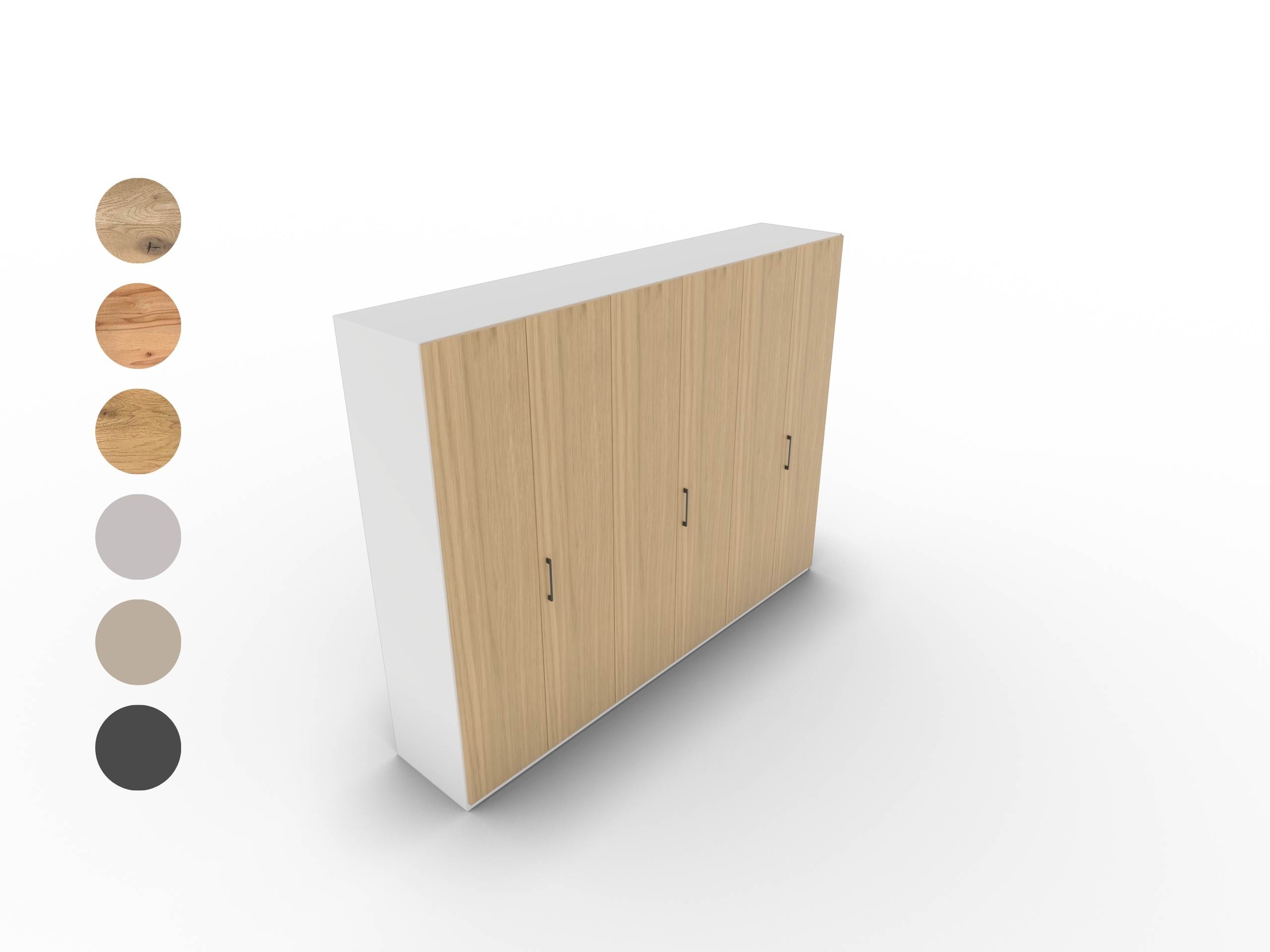 Disselkamp CD Studioline Kleiderschrank 6-trig Lack weiss Front Wildeiche