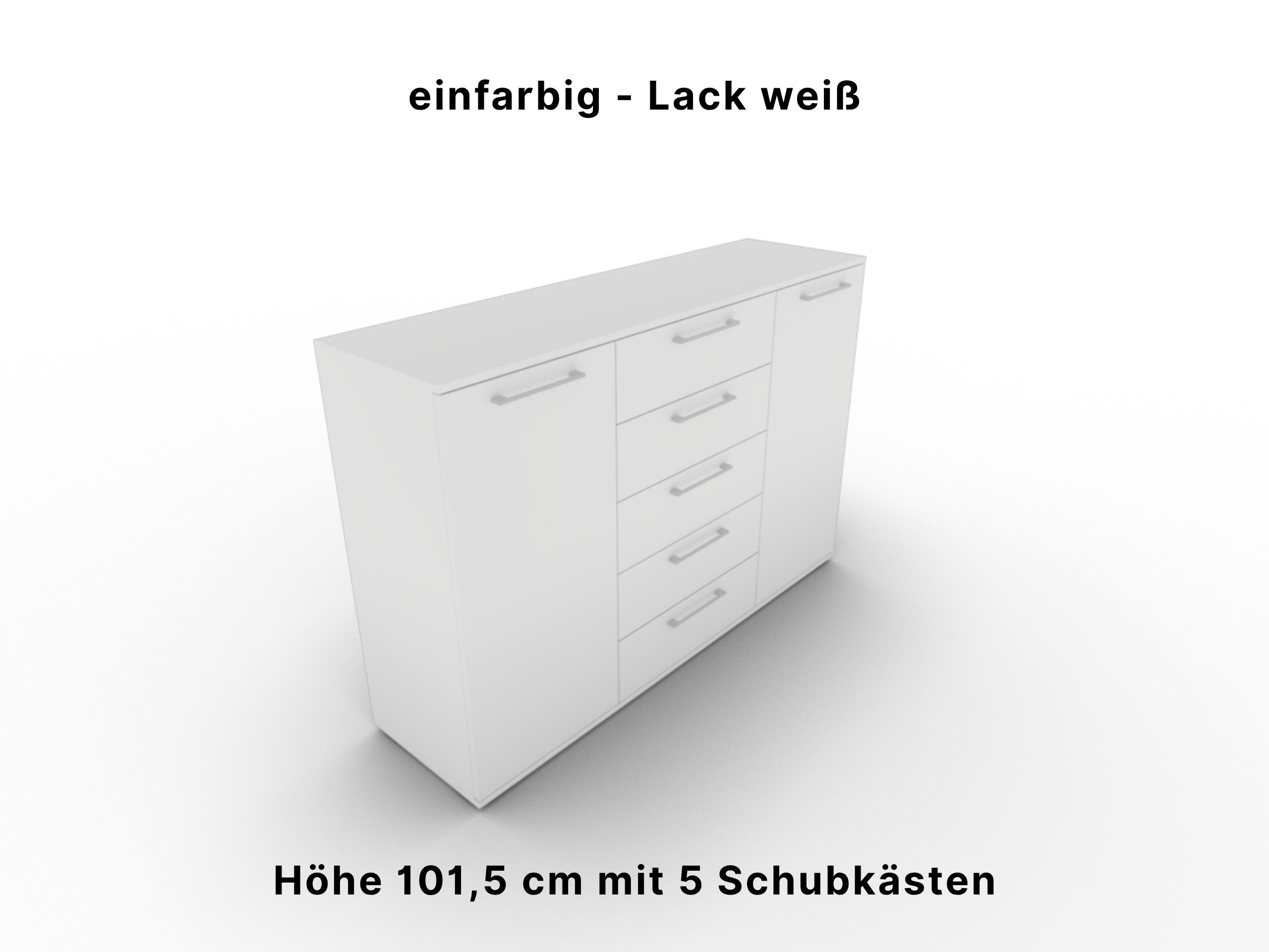 Disselkamp Superkombikommode 4SK einfarbig Lack wei 5 SK