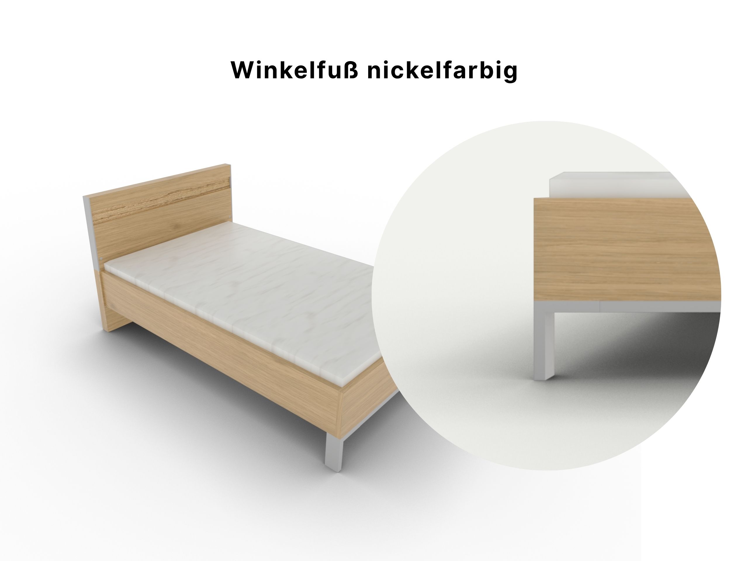 Produktbild Disselkamp Einzelbett Fußteil_Winkelfuß nickelfarbig