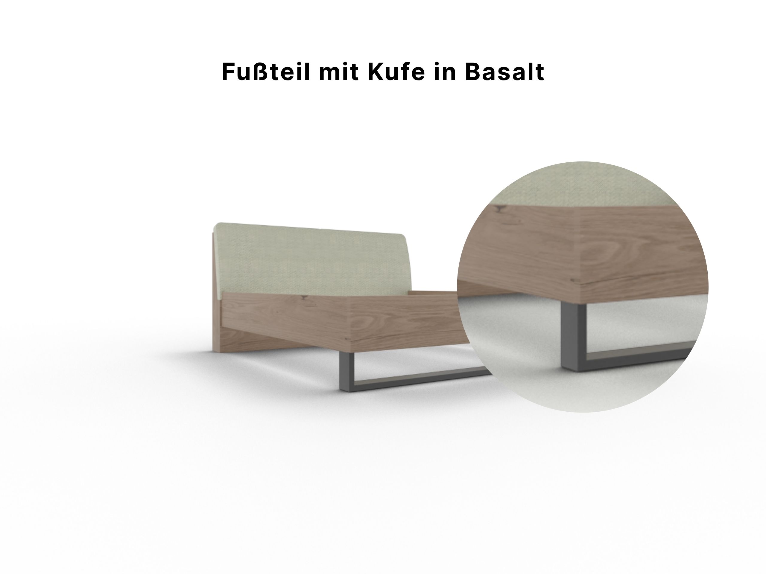 Disselkamp Callao PKT Doppelbett Futeil_Fussteil mit Kufe in Basalt