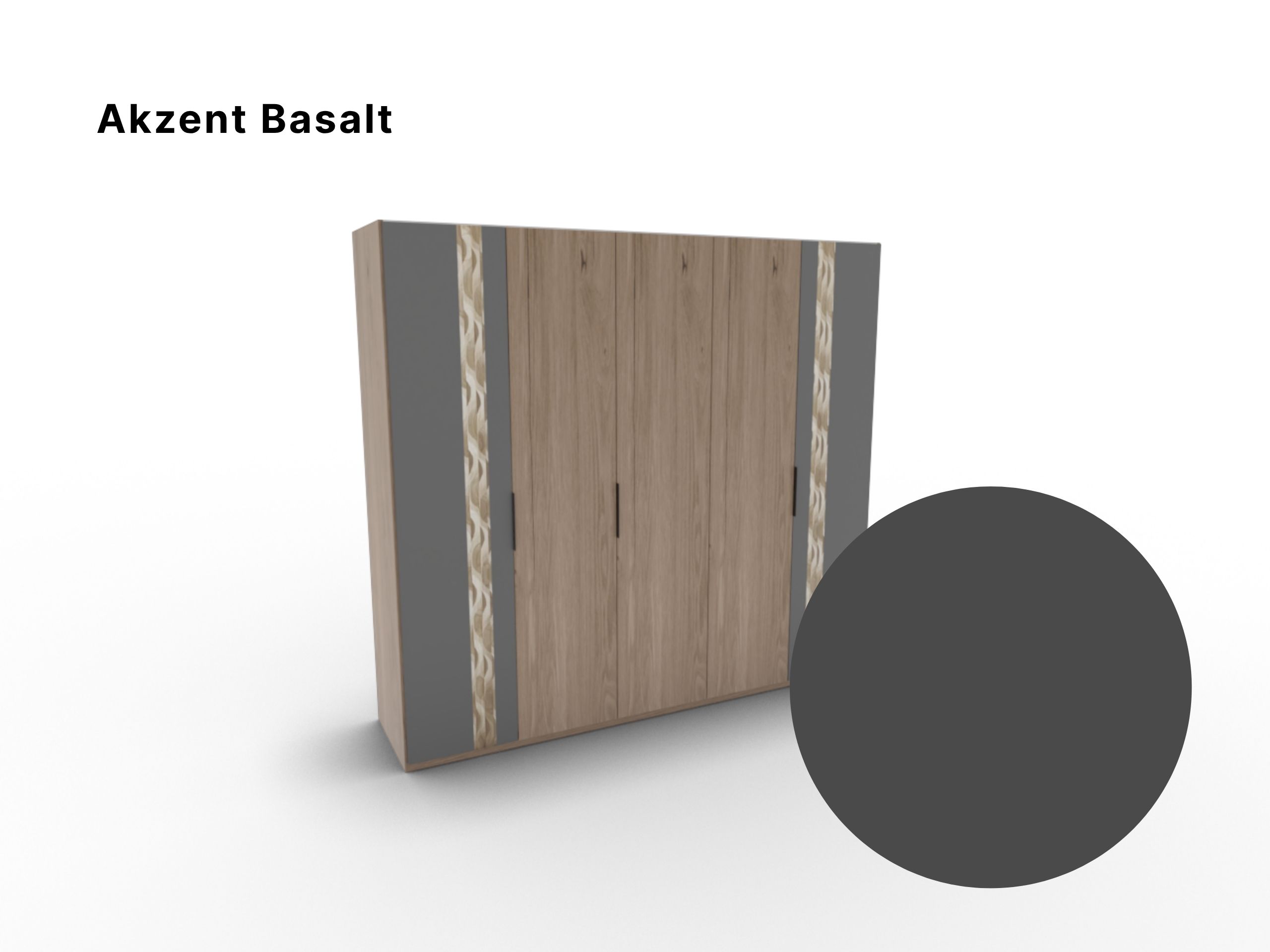 Disselkamp Kleiderschrank Callao 5-turig_Schrankfront 1_Akzent Basalt