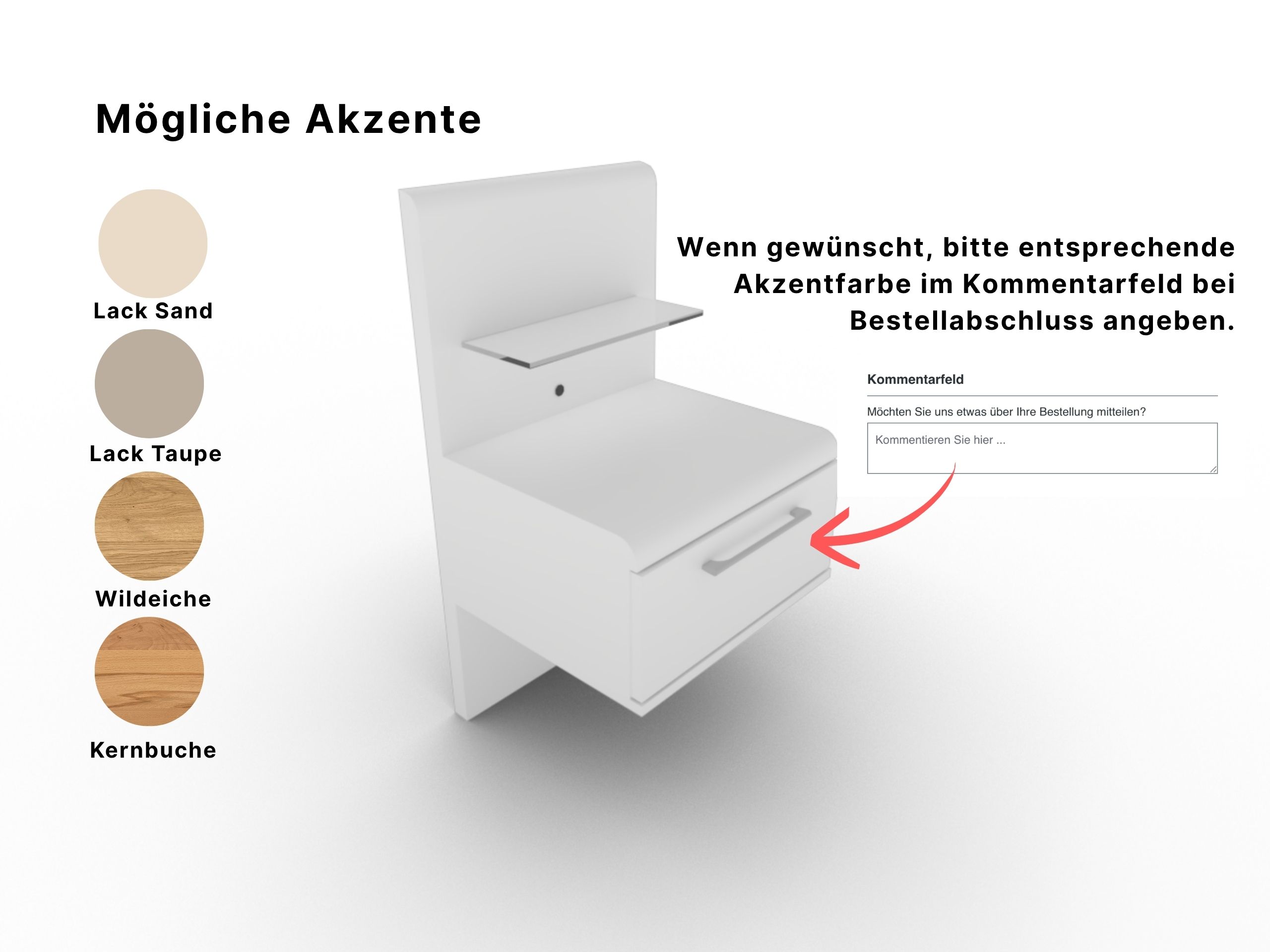 Disselkamp Comfort V Hängekonsole weiss_Akzente Überblick