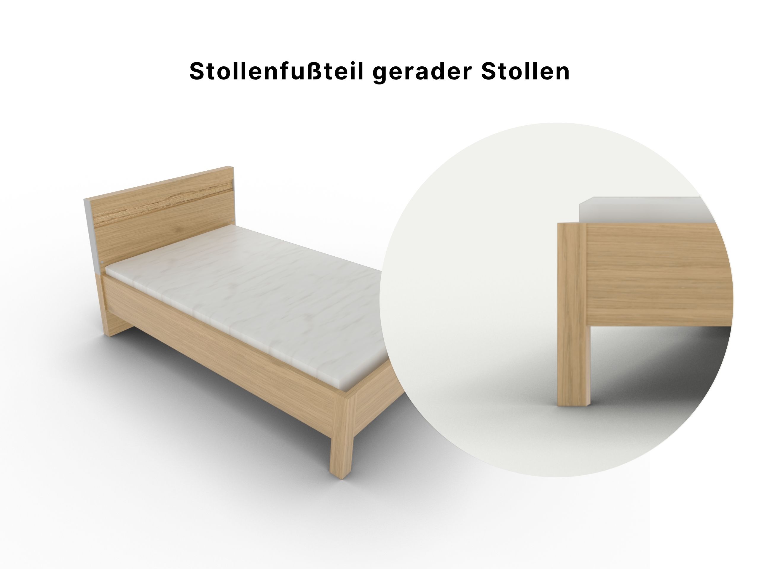 Produktbild Disselkamp Einzelbett Fußteil_Stollenfußteil gerade