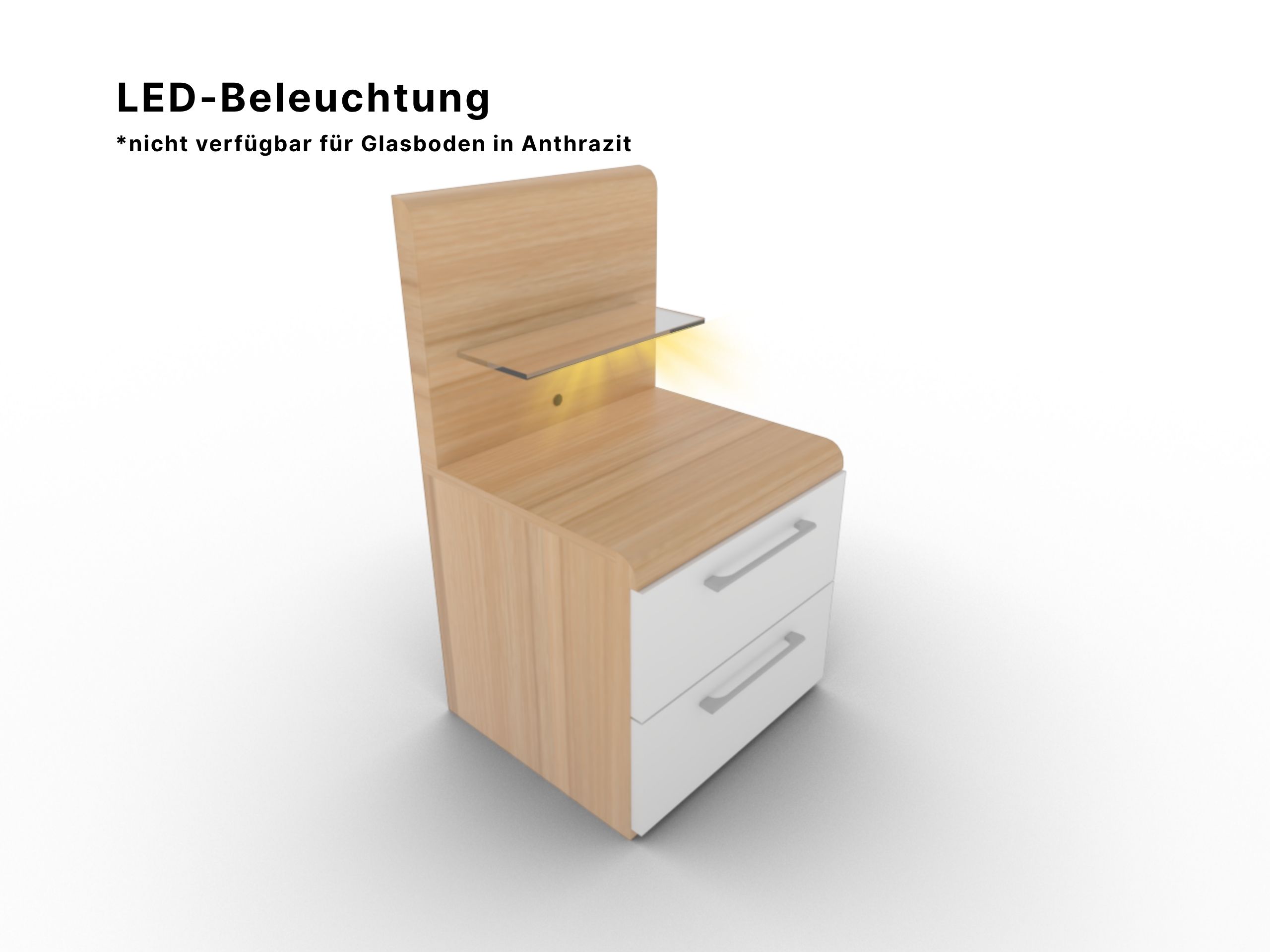 Disselkamp Comfort V Schubkastenkonsole Kernbuche LED Beleuchtung