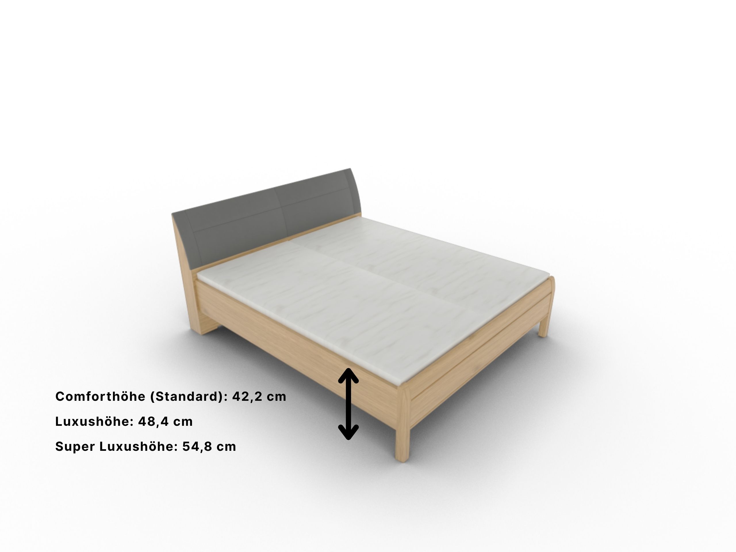 Disselkamp Doppelbett KT Polster Bogen_Wildeiche_Bettseitenhoehe